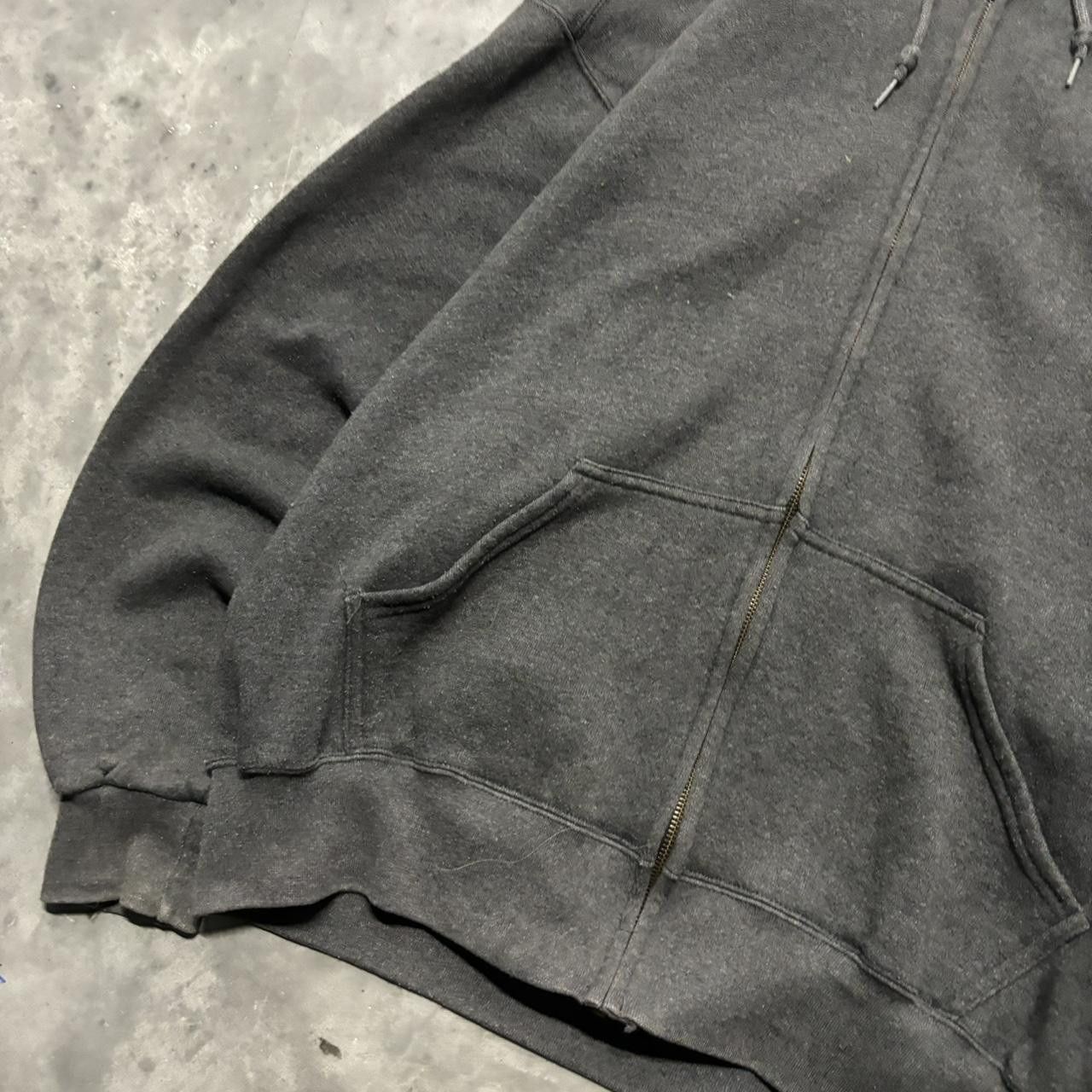 Russell Athletic × Vintage Crazy Vintage 90s Dark Grey Russell Style Heavyweight Essential Zip Up Hoodie! Size US XL / EU 56 / 4 - 3 Thumbnail