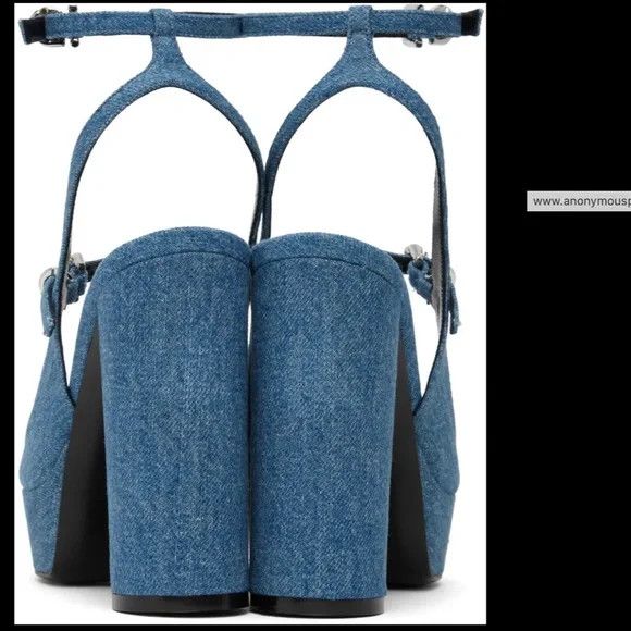 Givenchy GIVENCHY Blue Voyou Heeled Denim Sandals - NEW WITH TAGS Size US 9 / IT 39 - 5 Thumbnail