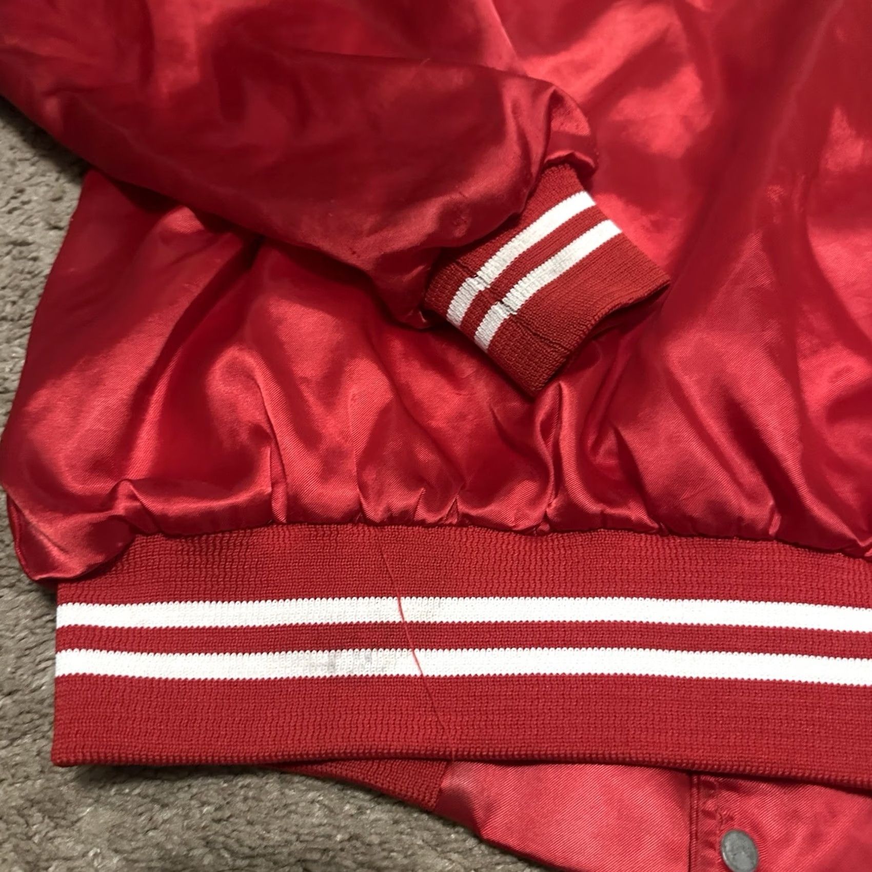 Vintage VINTAGE Jacket Mens Large Satin Red White Union Varsity 70s Made in Usa Size US L / EU 52-54 / 3 - 7 Thumbnail