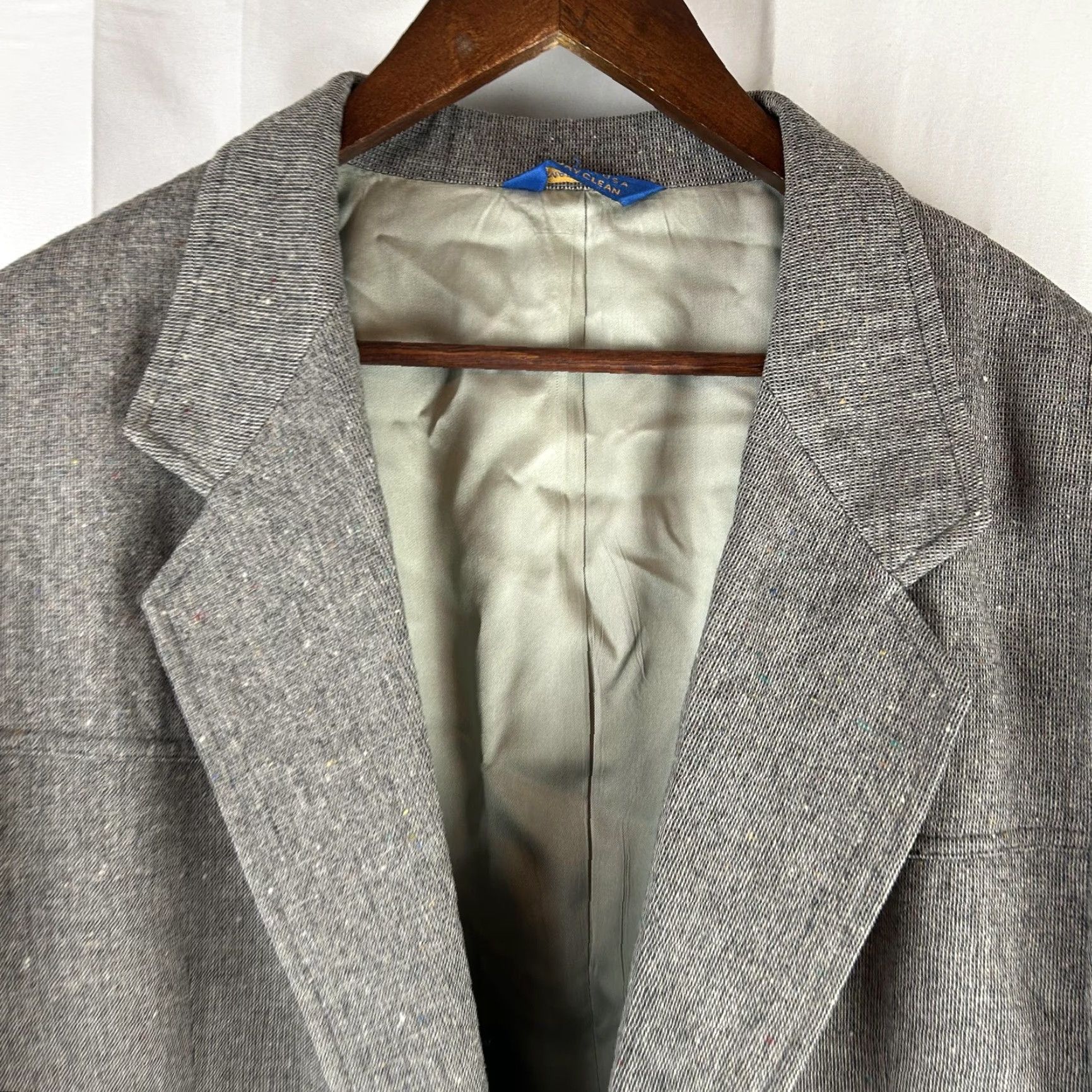 Pendleton VINTAGE Pendleton Sport Coat Mens 48 Gray Wool Tweed Patch Pocket Blazer USA Size 48R - 2 Thumbnail