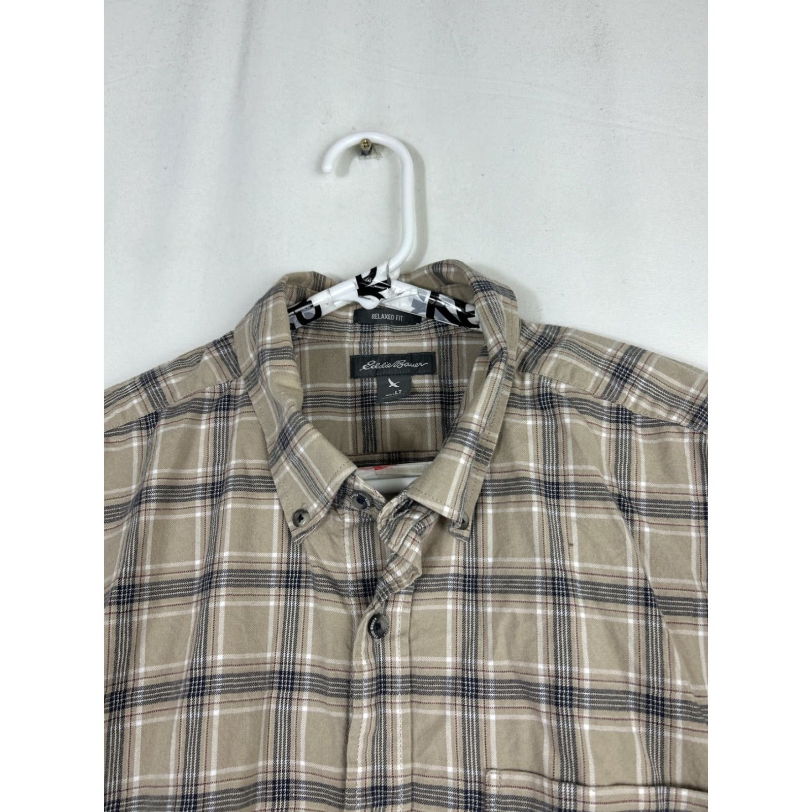 Eddie Bauer Eddie Bauer Mens Large Tall Long Sleeve Button-Down Shirt Plaid Brown LS Relaxed Mens, L Tall, Brown, Eddie Bauer Shirt Size US L / EU 52-54 / 3 - 3 Thumbnail