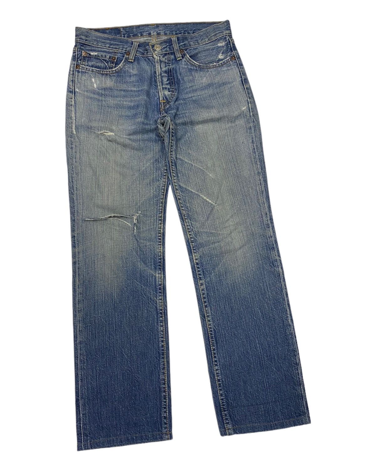 Levi's LEVIS 501 VINTAGE DISTRESSED DENIM JEANS Size 29" - 3 Thumbnail
