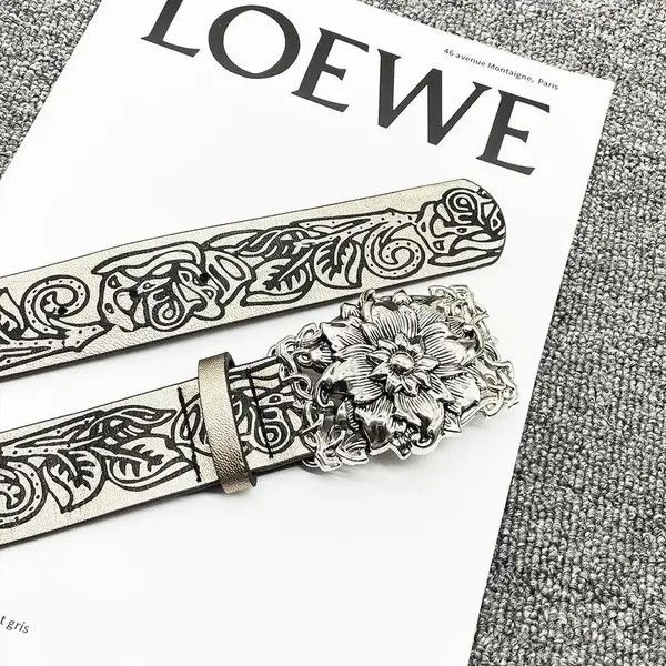 Japanese Brand Rose Pu Leather Belt Belt Size ONE SIZE - 4 Thumbnail