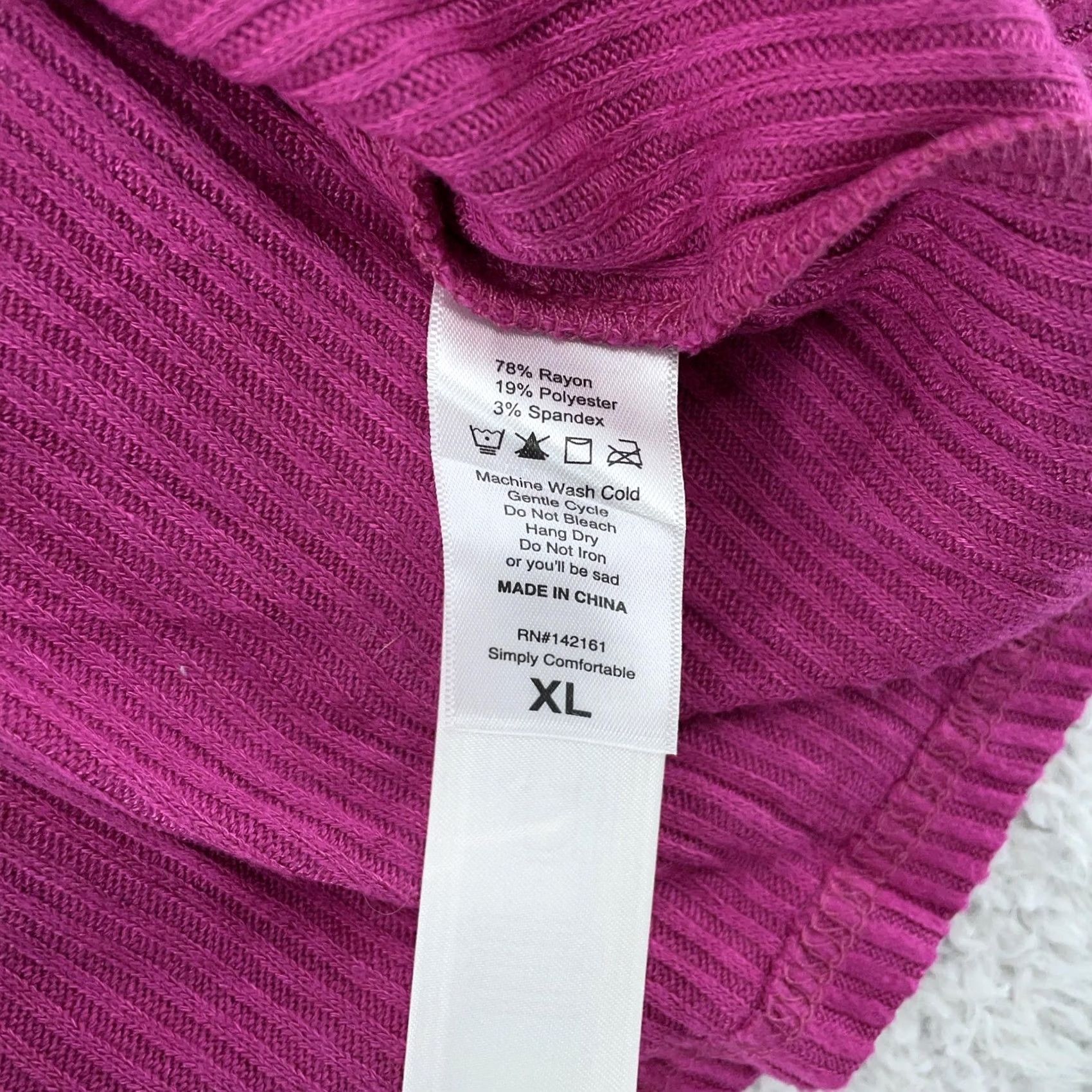 Vintage LuLaRoe Shirt Womens XL Purple Ribbed Long Sleeve Pullover Stretch Crewneck Lulu Size XL / US 12-14 / IT 48-50 - 8 Thumbnail
