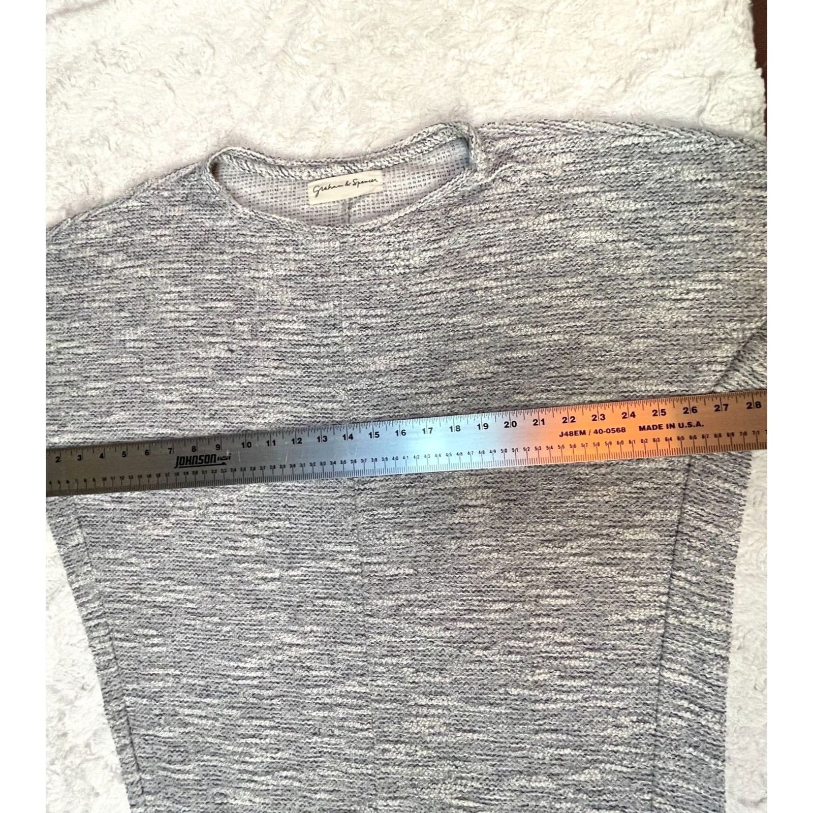 Vintage Graham & Spencer Gray Textured Boat Neck Dolman Sleeve Knit Shift Dress Sz Large Size L / US 10 / IT 46 - 4 Thumbnail