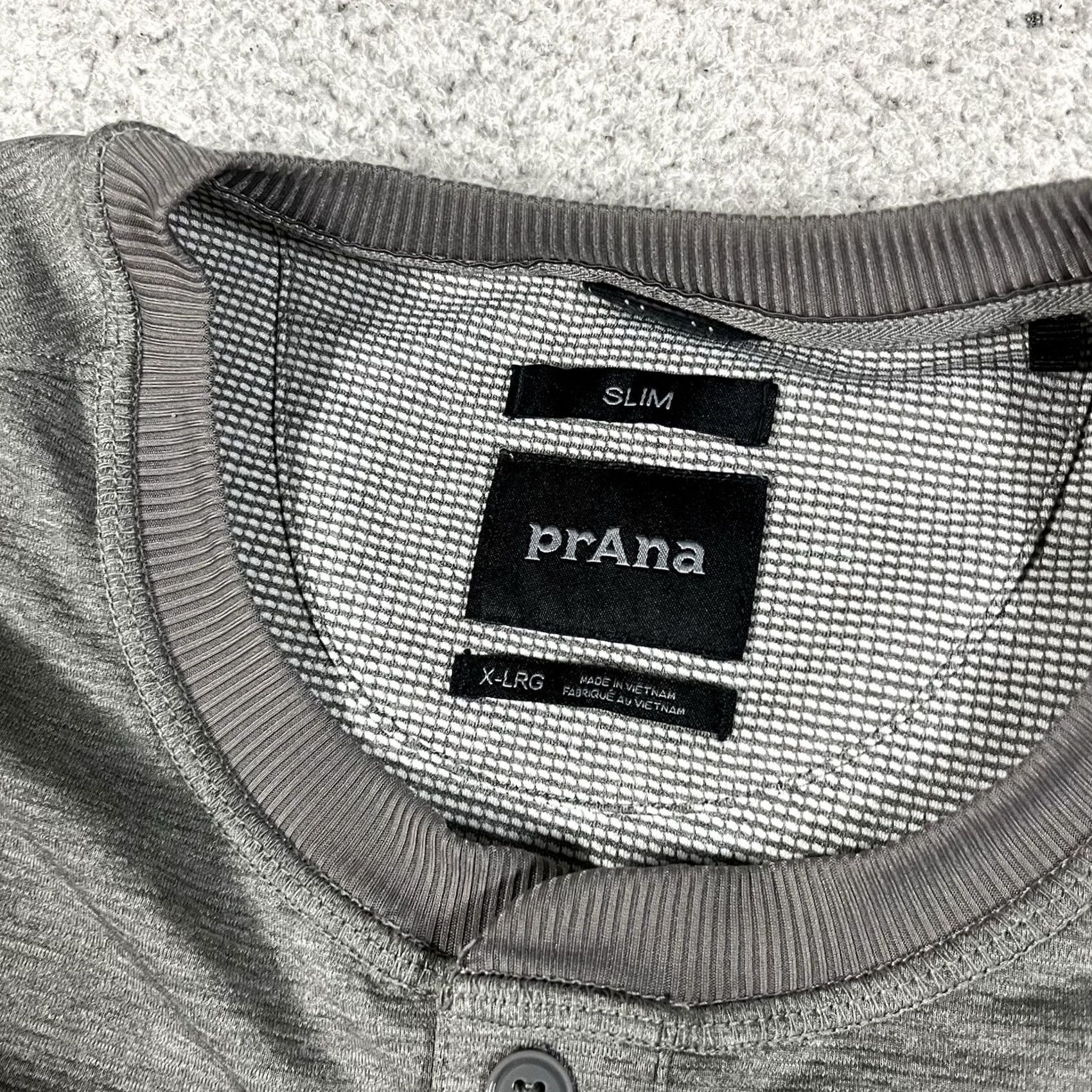 Prana Prana Shirt Mens XL Gray Long Sleeve Henley Thermal Slim Outdoor Hiking Casual Size US XL / EU 56 / 4 - 3 Thumbnail