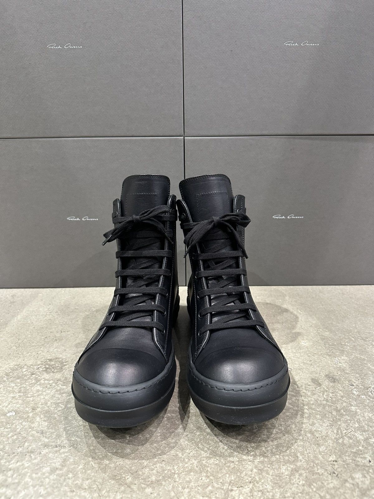 Rick Owens RICK OWENS - Hi Sneaks Black Black Size US 11 / EU 44 - 3 Thumbnail