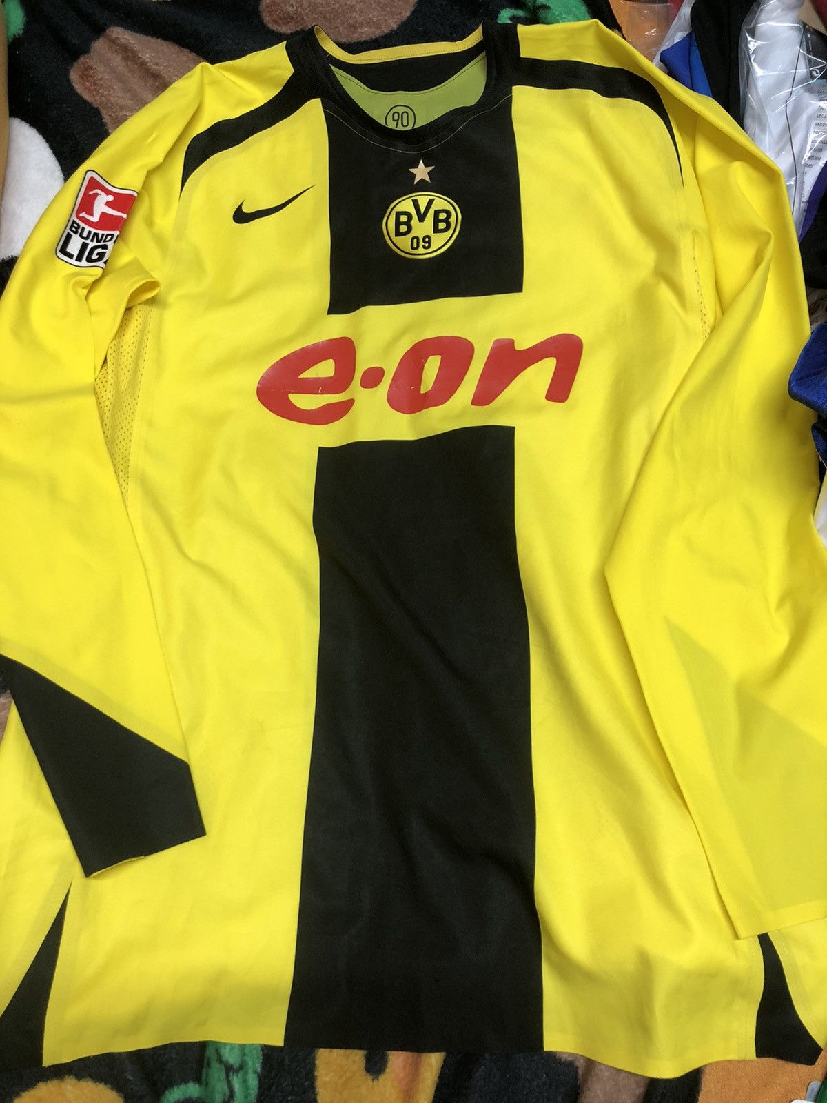 image of Nike x Soccer Jersey Dortmund 05/06 Match Issued/worn L/s Home Shirt 24 Caliskan in Yellow (Size La