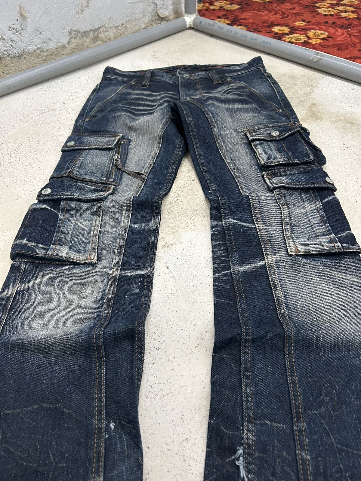 Tornado Mart Nicole Club Men Archive Mud Washed Whiskering Cargo Pocket Size US 30 / EU 46 - 5 Thumbnail