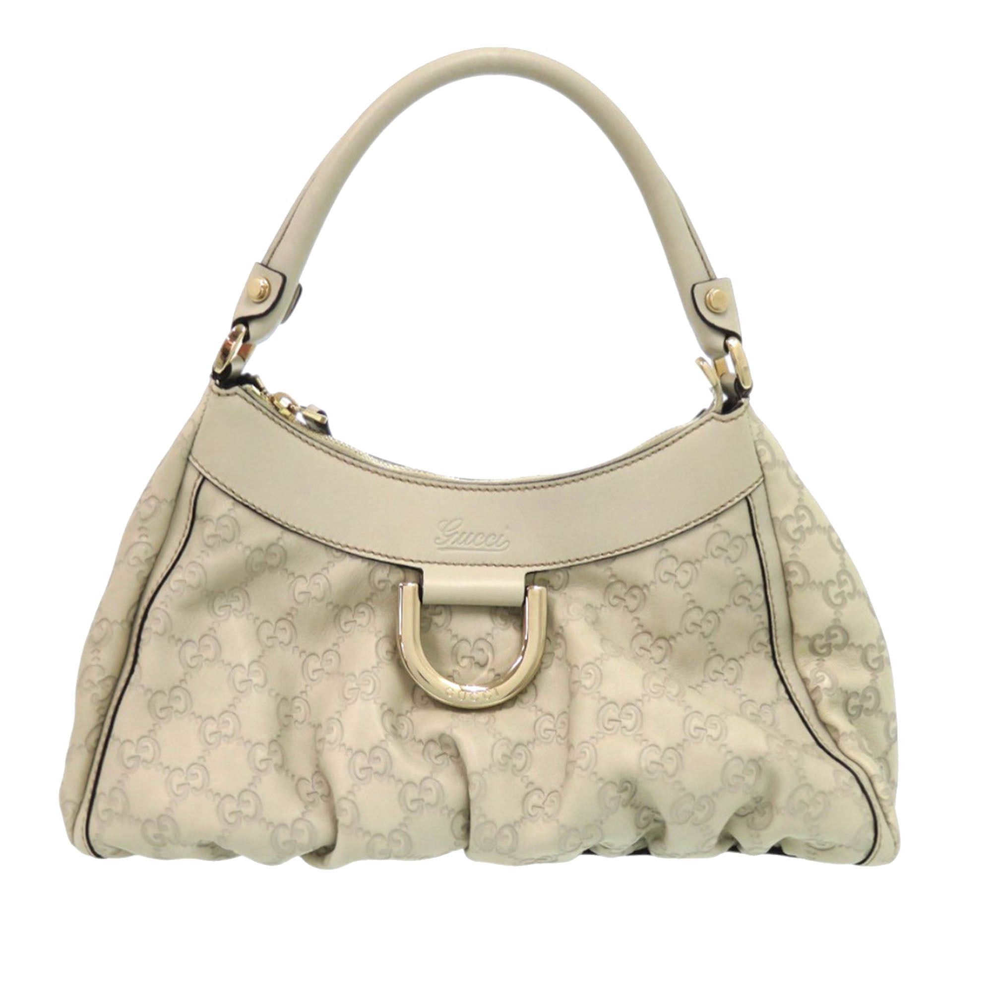 Guccissima Abbey D Ring Handbag in White, Women's
