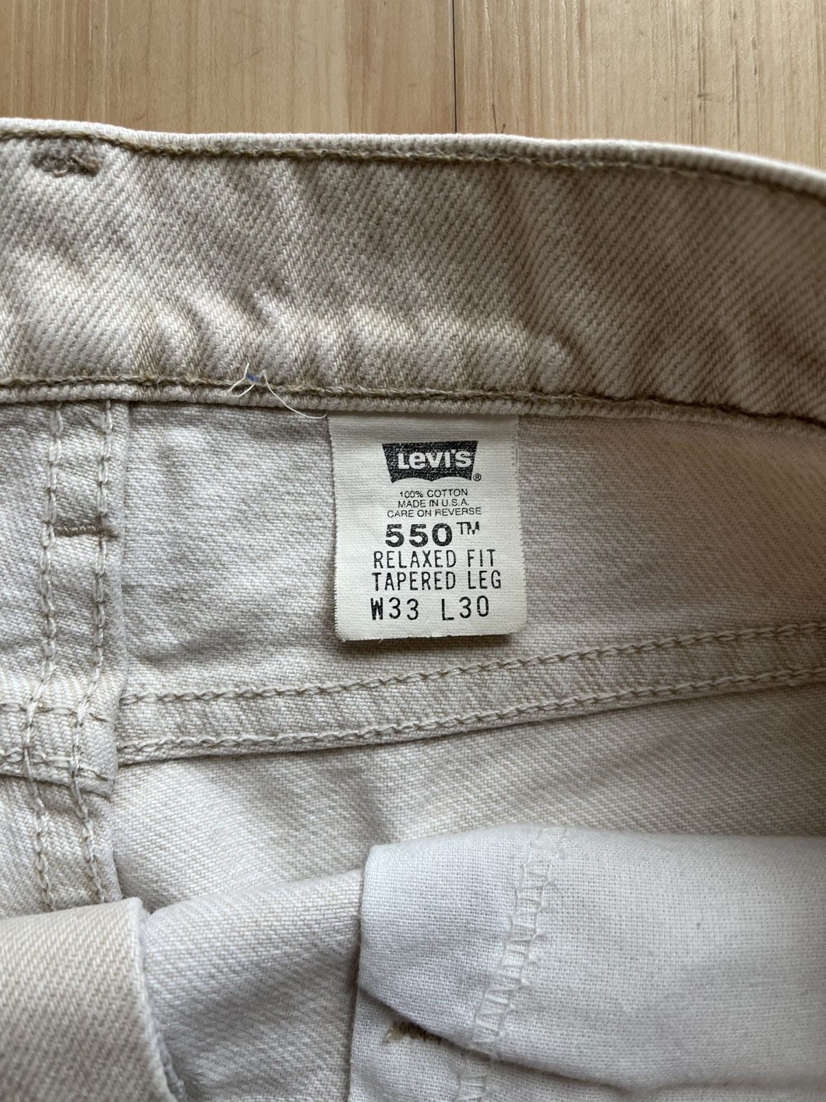 Levi's × Vintage vintage levi’s 550 orange tab cream eggshell denim jeans Size US 32 / EU 48 - 5 Thumbnail