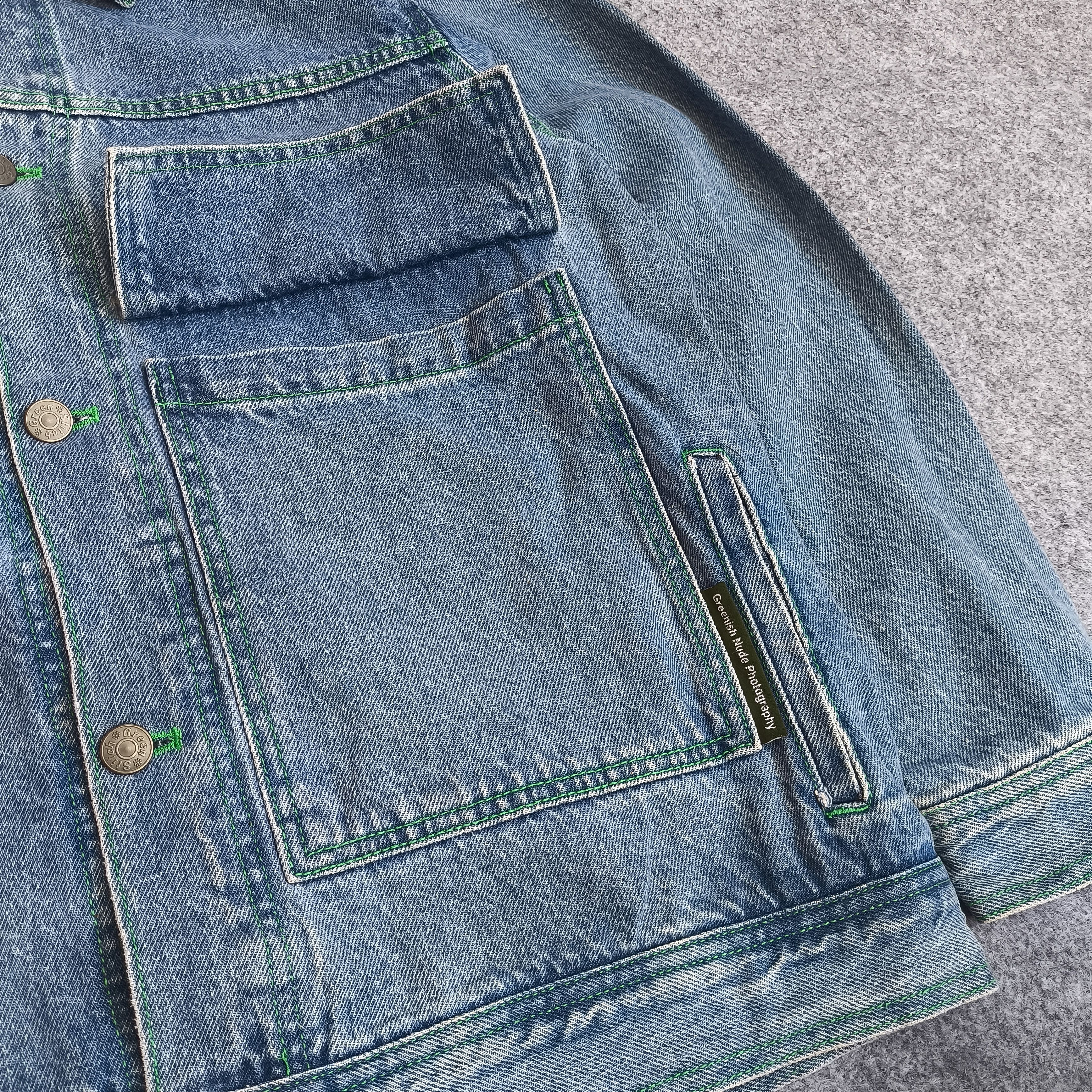 Engineered Garments green nude photography stitch denim type 1 jeans jacket Size US L / EU 52-54 / 3 - 3 Thumbnail