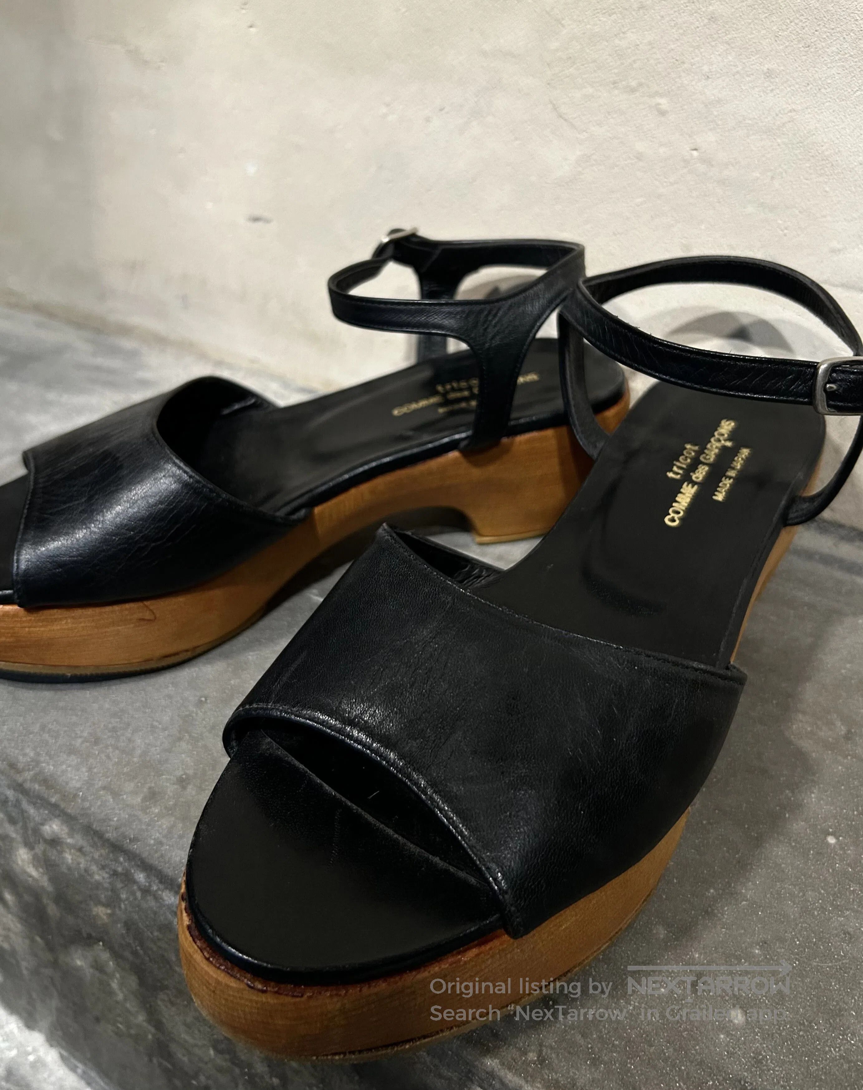 Tricot Comme des Garcons COMME des GARÇONS 90s Wooden Panel Leather Shoes. Size US 5 / IT 35 - 5 Thumbnail