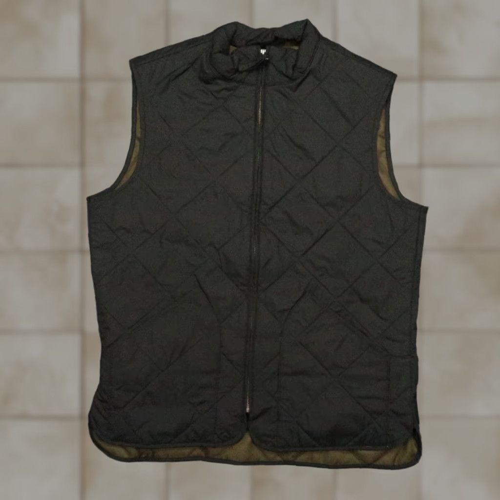 J. Crew Vest Mens Small Black Quilted Full Zip Pockets