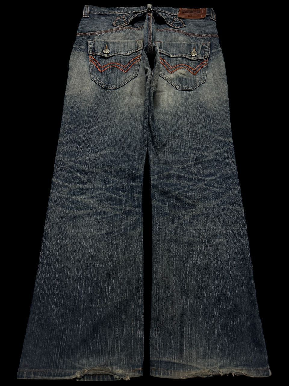 💥Flare💥Sick 90s Edwin Style Rusty Mudwash Distressed Jeans