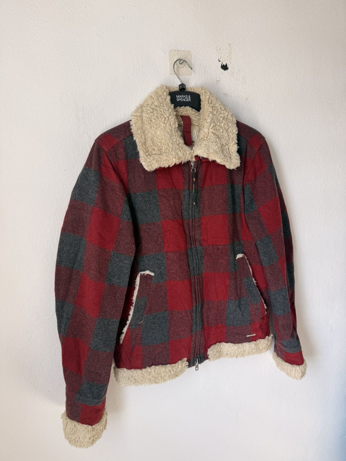 Diesel Black Gold DIESEL BOMBER JACKET SHADOW PLAID SHERPA Size US S / EU 44-46 / 1 - 2 Thumbnail