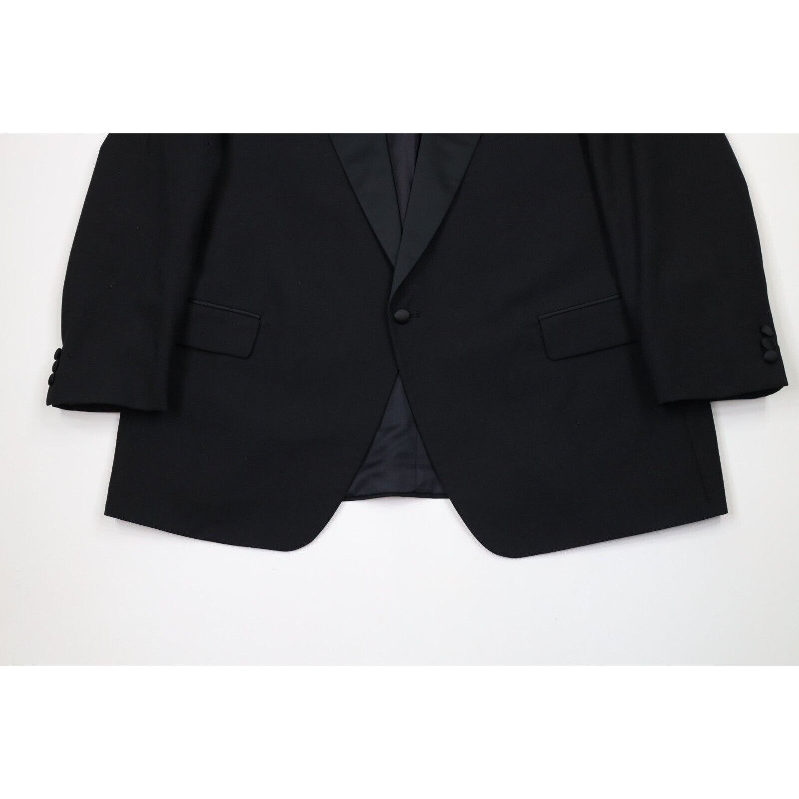 Turnbury × Vintage Vintage 90s Turnbury Wool 2 Piece Tuxedo Suit Wedding Size 50L - 4 Thumbnail