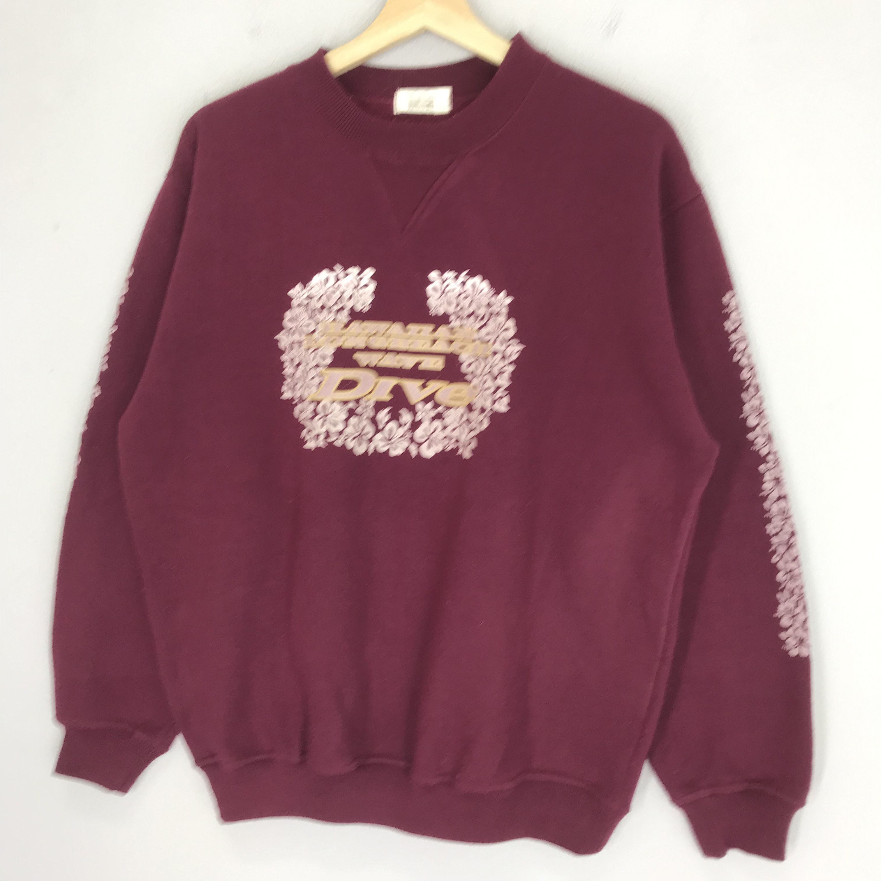 Vintage Vintage Hawaiian Long Beach Sweatshirt Red - 164 Size US L / EU 52-54 / 3 - 3 Thumbnail