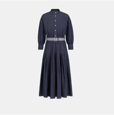 image of Dior O1Bcso1Str0524 Shirt Dress In Blue, Women's (Size Medium)