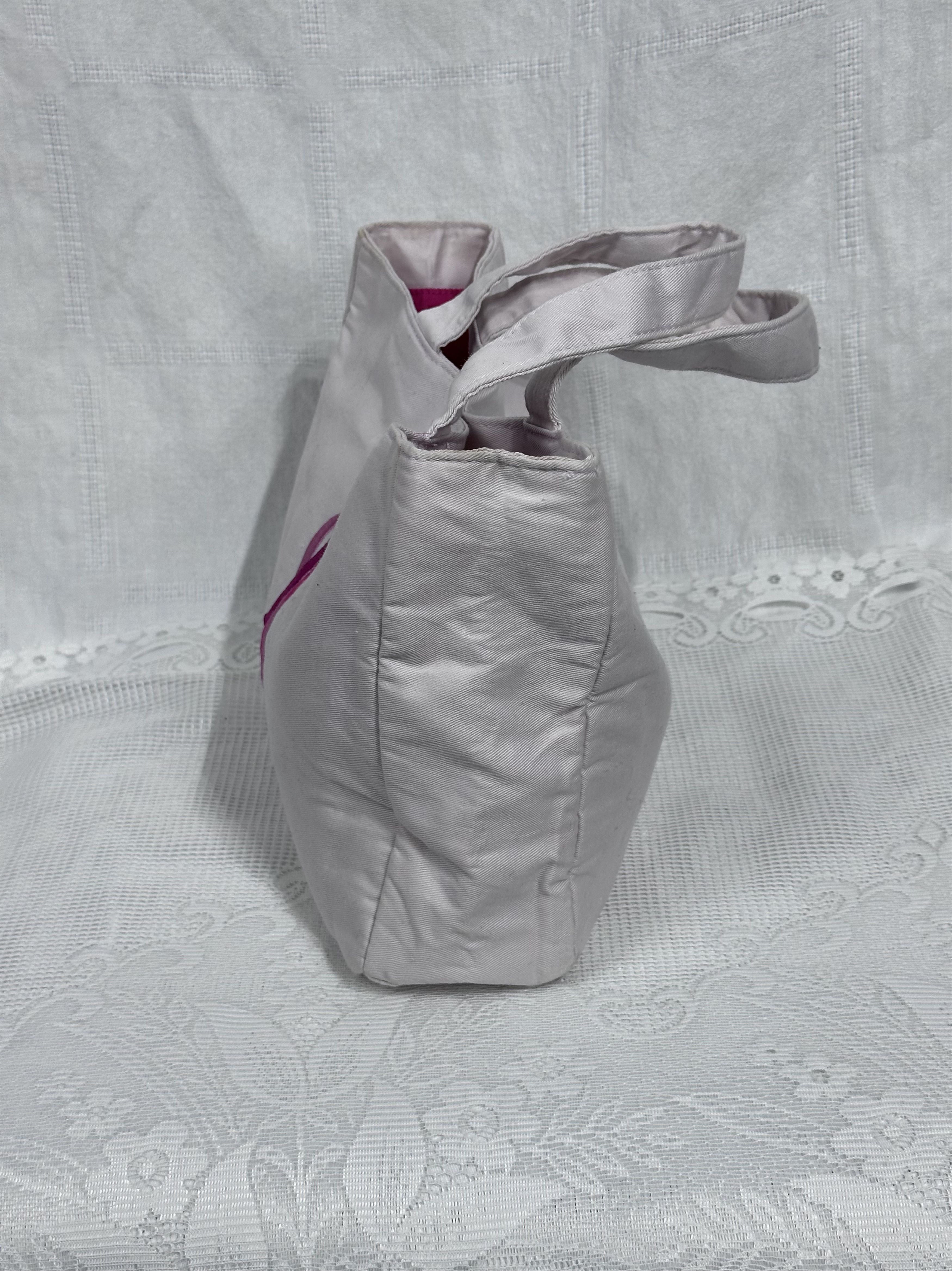 Yves Saint Laurent YSL Saint Laurent white tote bag pink logo embroried Size ONE SIZE - 3 Thumbnail