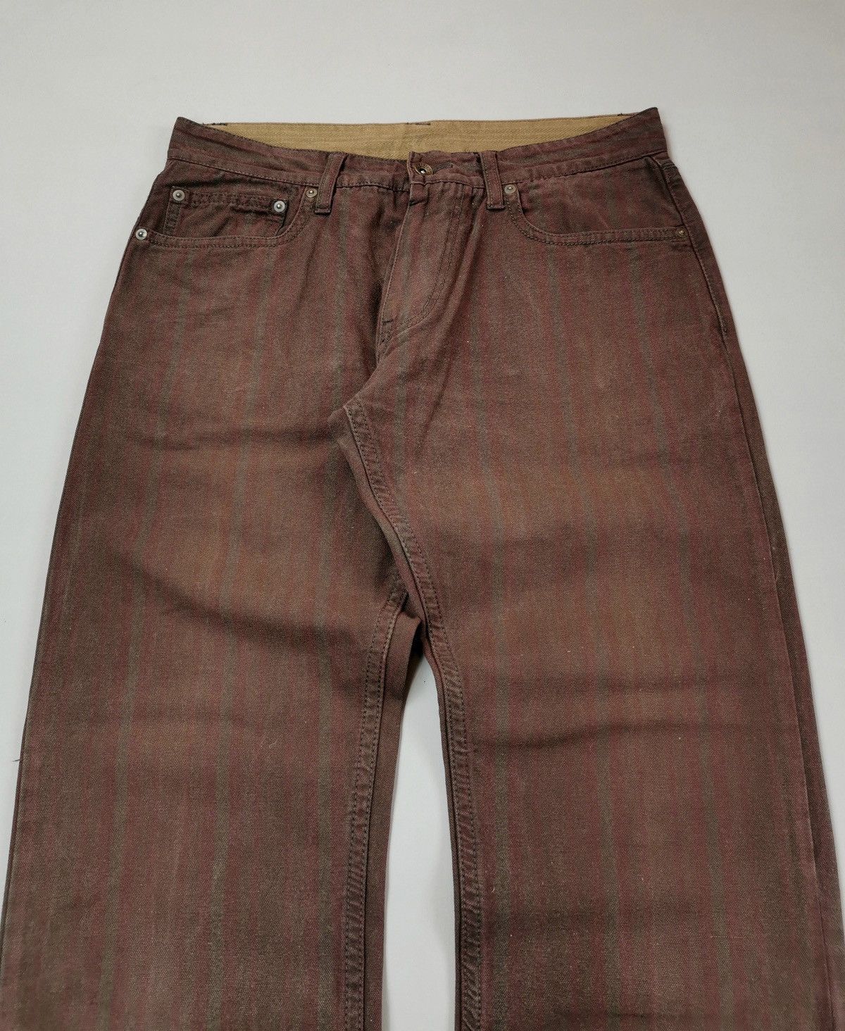 OVER THE STRiPES × Vintage Brown Stripe Jeans (LG79) Size US 32 / EU 48 - 3 Thumbnail