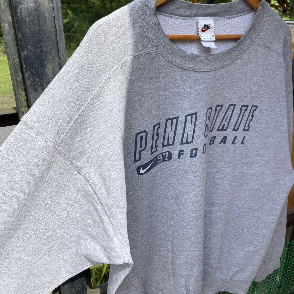 Nike × Vintage 🔥Vintage 1997 Nike Penn State Football Distress Sweatshirts Size US L / EU 52-54 / 3 - 5 Thumbnail