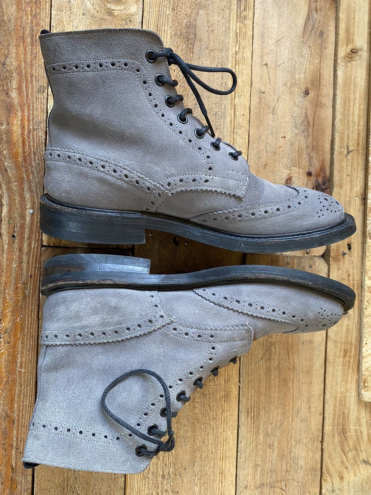 Tricker's Trickers Stow Country dress suede wingtip brouges sz 7.5 Size US 8.5 / EU 41-42 - 13 Thumbnail