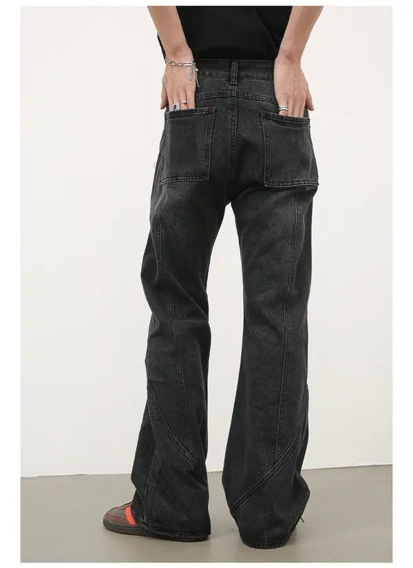 VIBE Men's American retro high street patchwork flared jeans Size US 32 / EU 48 - 6 Thumbnail