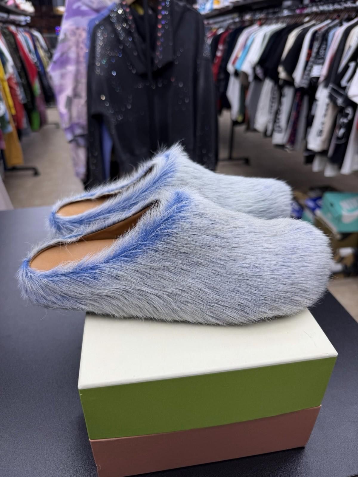 Marni Marni Biue Long Hair Calfskin Fussbett 37.5EU/7.5US Women’s Size US 7.5 / IT 37.5 - 1 Thumbnail