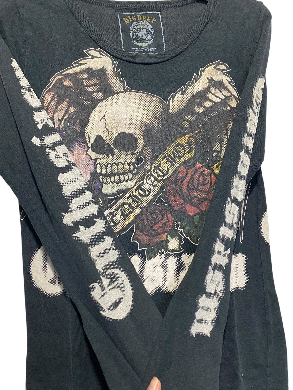 14th Addiction × Beauty Beast × KMRii Vintage Rare DigDeep Wing Skull longsleeve Size US S / EU 44-46 / 1 - 5 Thumbnail