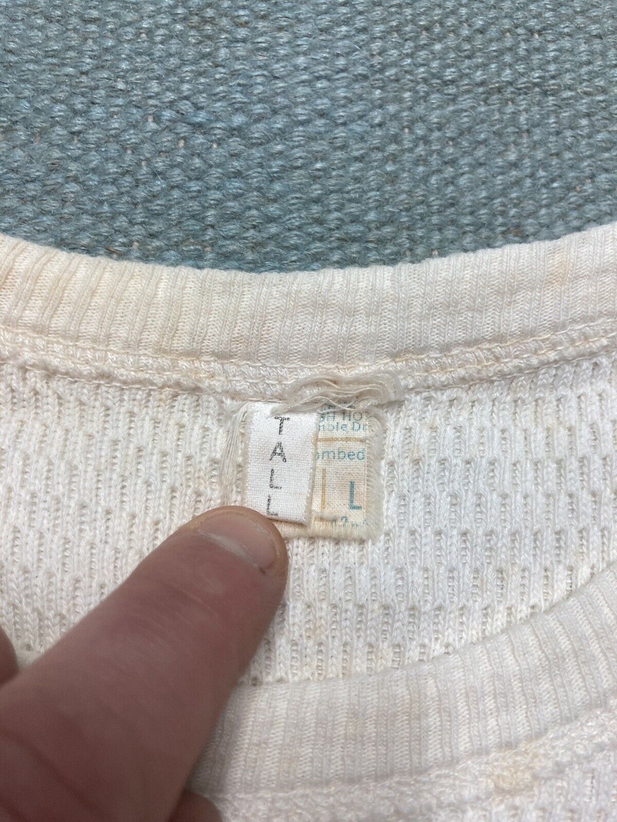 Vintage Vtg 60s waffle knit thermal shirt JCPenney cotton large tall Size US L / EU 52-54 / 3 - 7 Thumbnail