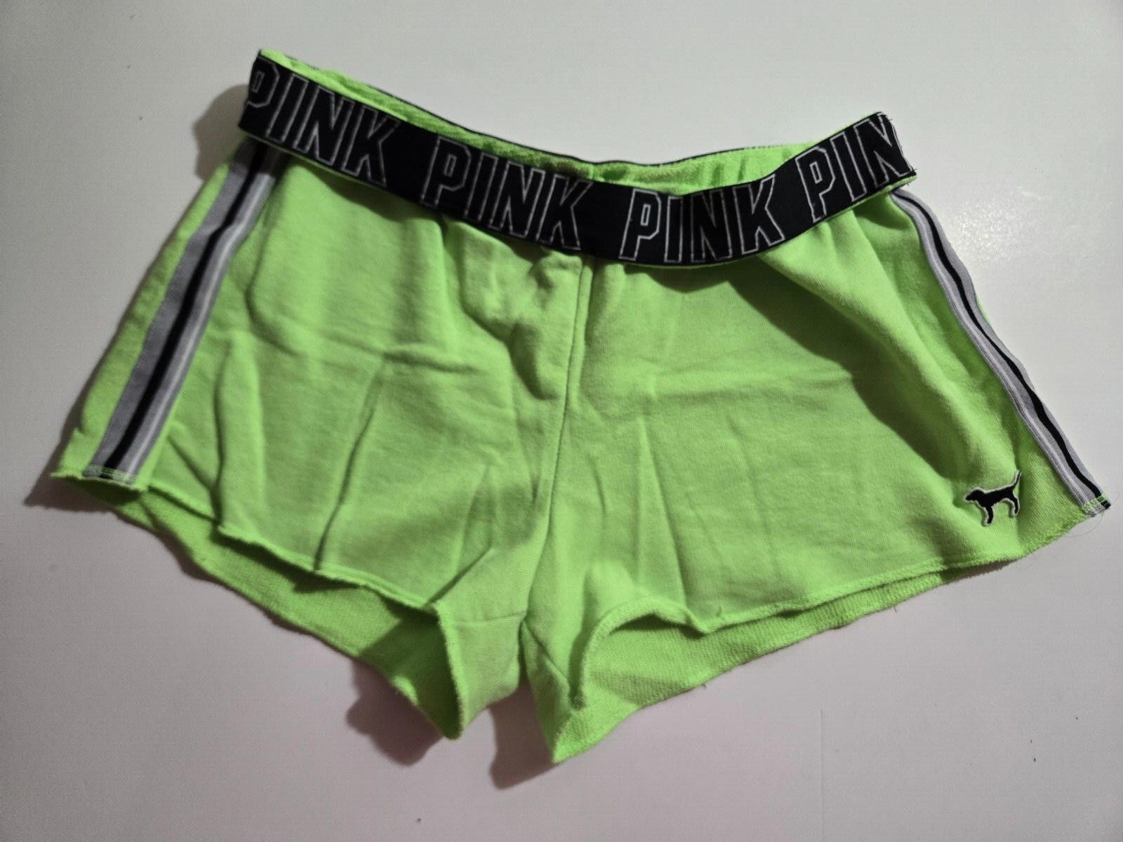 Designer Victorias Secret PINK Womens Shorts Green Patchwork Dog EUC Size 32" / US 10 / IT 46 - 1 Thumbnail