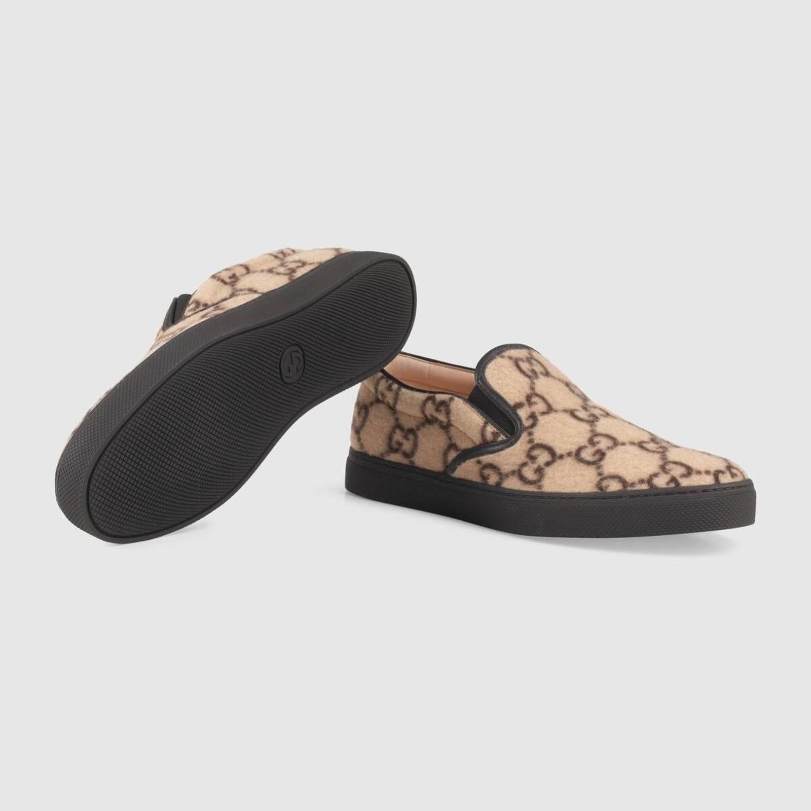 Gucci Gucci Mens Dublin Beige GG Logo Slip On Skate Sneaker 10.5 Size US 10.5 / EU 43-44 - 3 Thumbnail