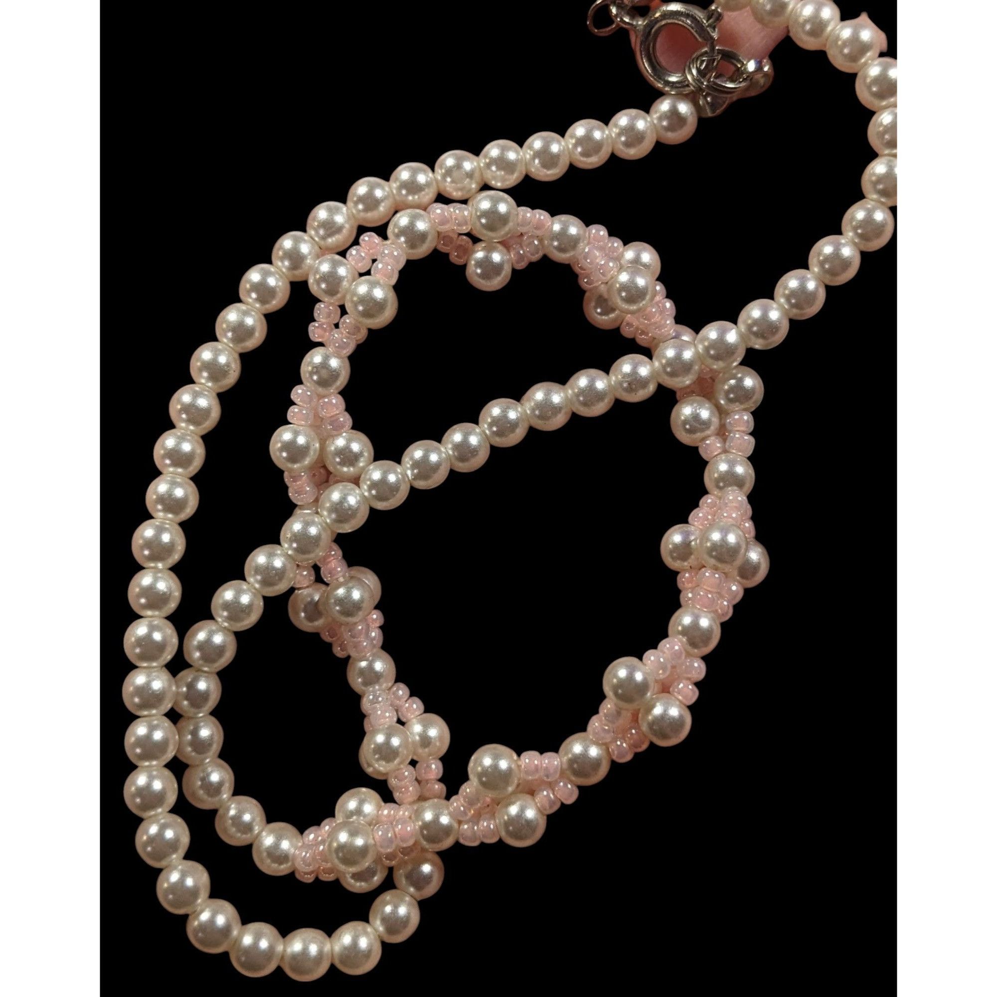 Other Coquette Pastel Pink Faux Pearl Beaded Necklace Size ONE SIZE - 4 Thumbnail