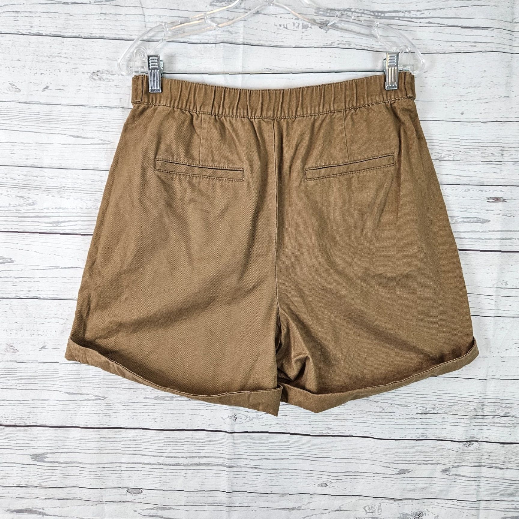 Loft Ann Taylor LOFT Womens Shorts Sz 6 Brown High Rise Cotton Cuffed Size 28" / US 6 / IT 42 - 2 Thumbnail