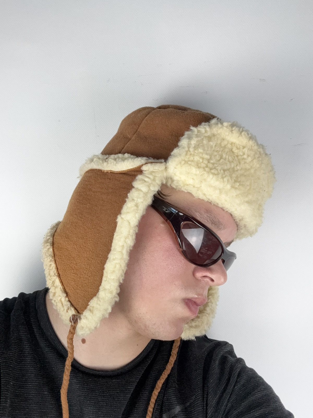 Vintage Y2K Retro 90s American Vintage Fuzzy Hat Trapper hat Italy Size ONE SIZE - 9 Thumbnail