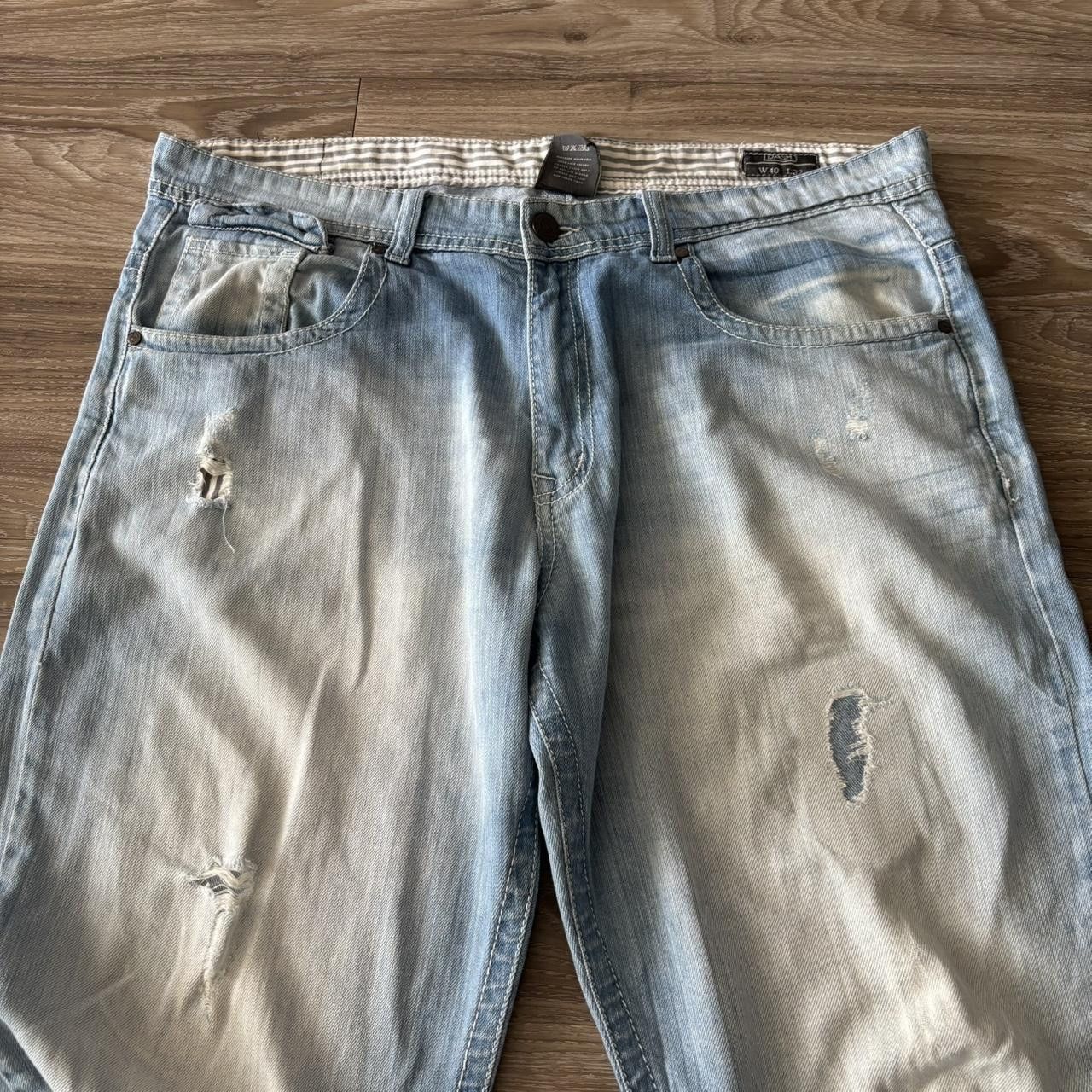Vintage Crazy Vintage Y2K/2000s Faded Light Wash Streetwear Denim Jeans! 40x32 Size US 40 / EU 56 - 5 Thumbnail