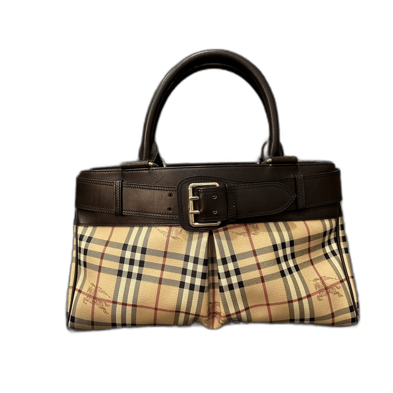 Burberry Burberry Large Check Leather Handbag Size ONE SIZE - 1 Thumbnail