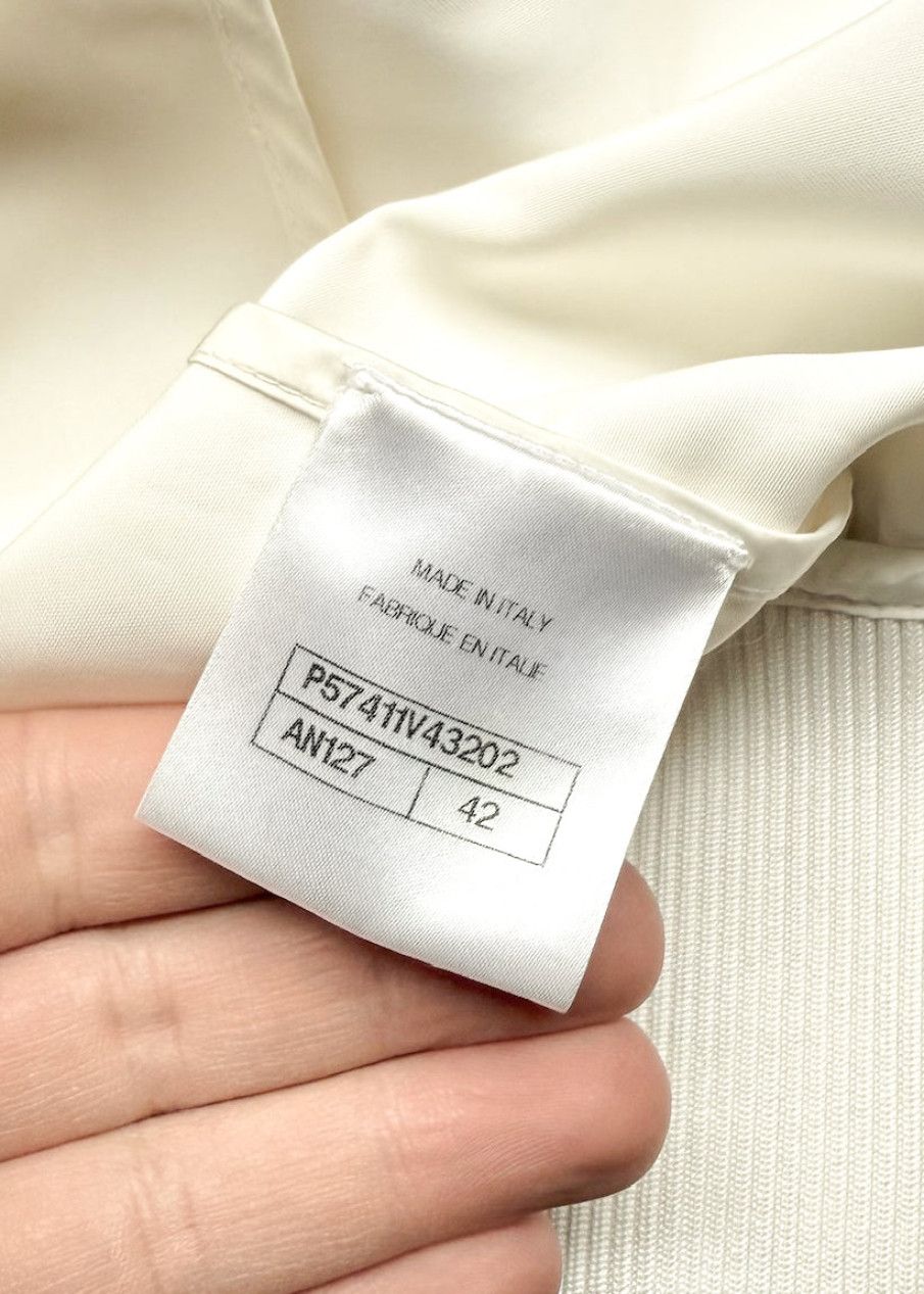 Chanel Chanel Ivory Satin Bomber Jacket Size M / US 6-8 / IT 42-44 - 9 Thumbnail