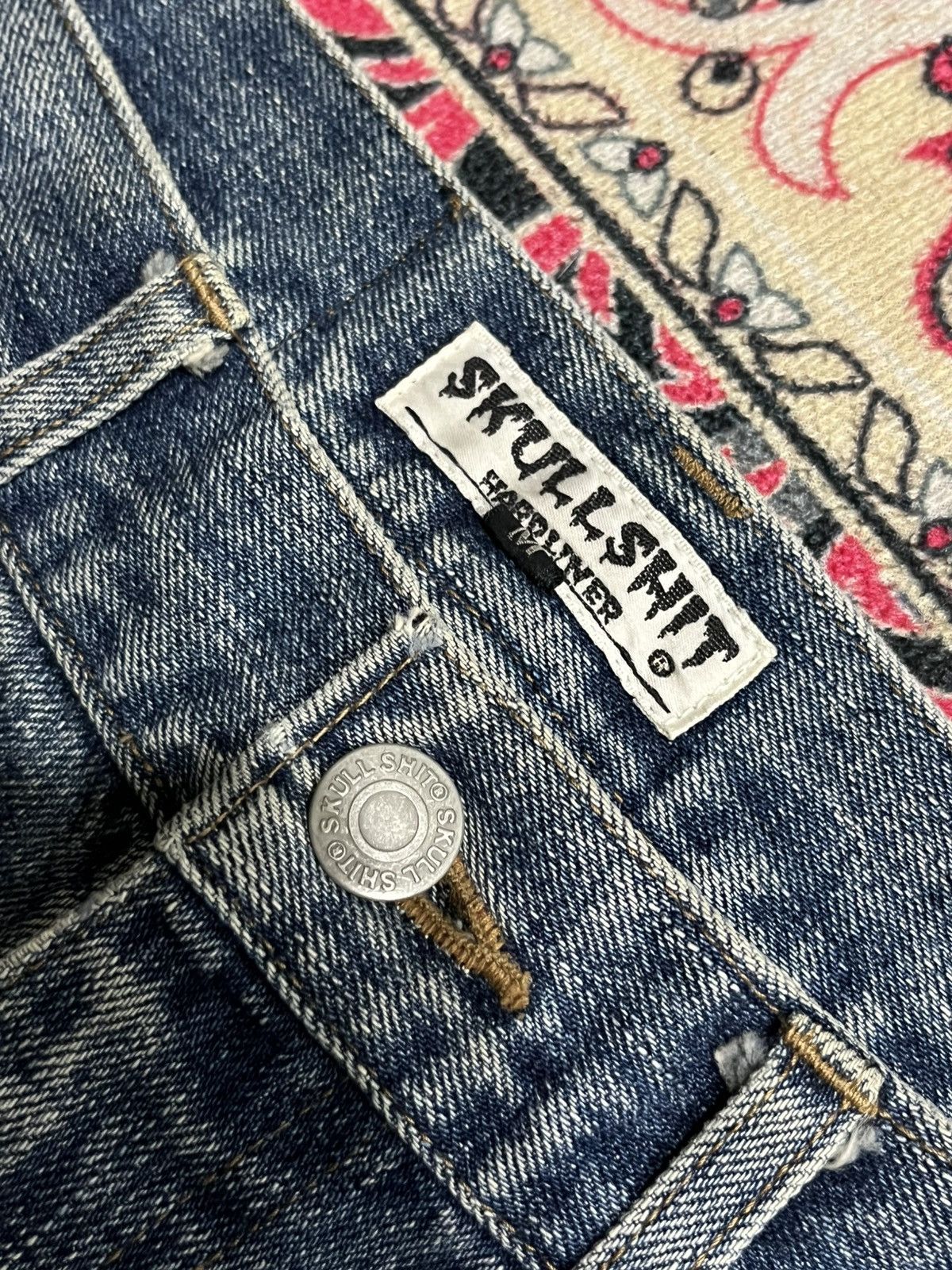 Japanese Brand Japanese Brand Skullshit Hardliner Knee Patch Blue Jeans Size US 29 - 5 Thumbnail