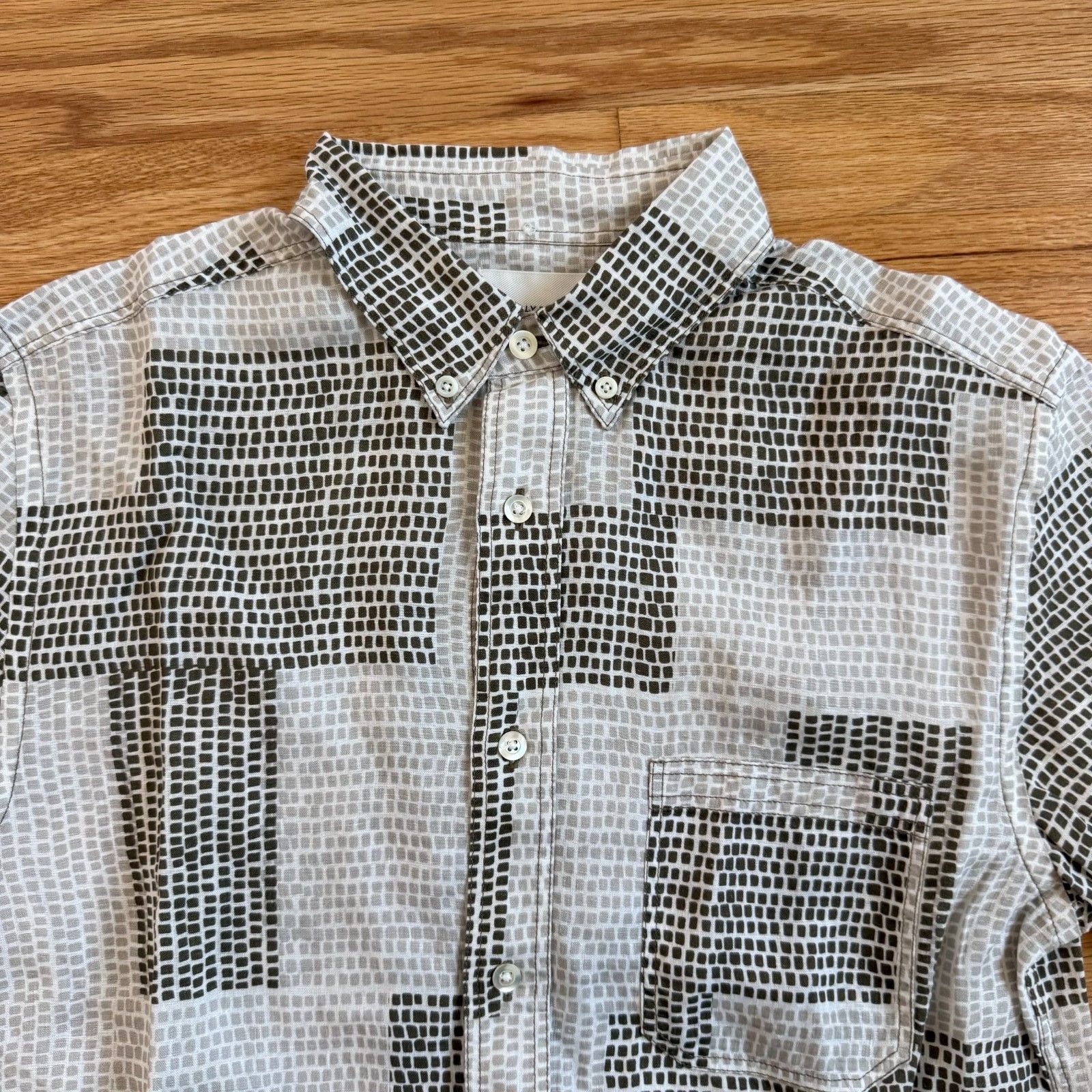 Billy Reid Billy Reid Short Sleeve Linen Patchwork Tuscumbia Shirt Size US S / EU 44-46 / 1 - 6 Thumbnail
