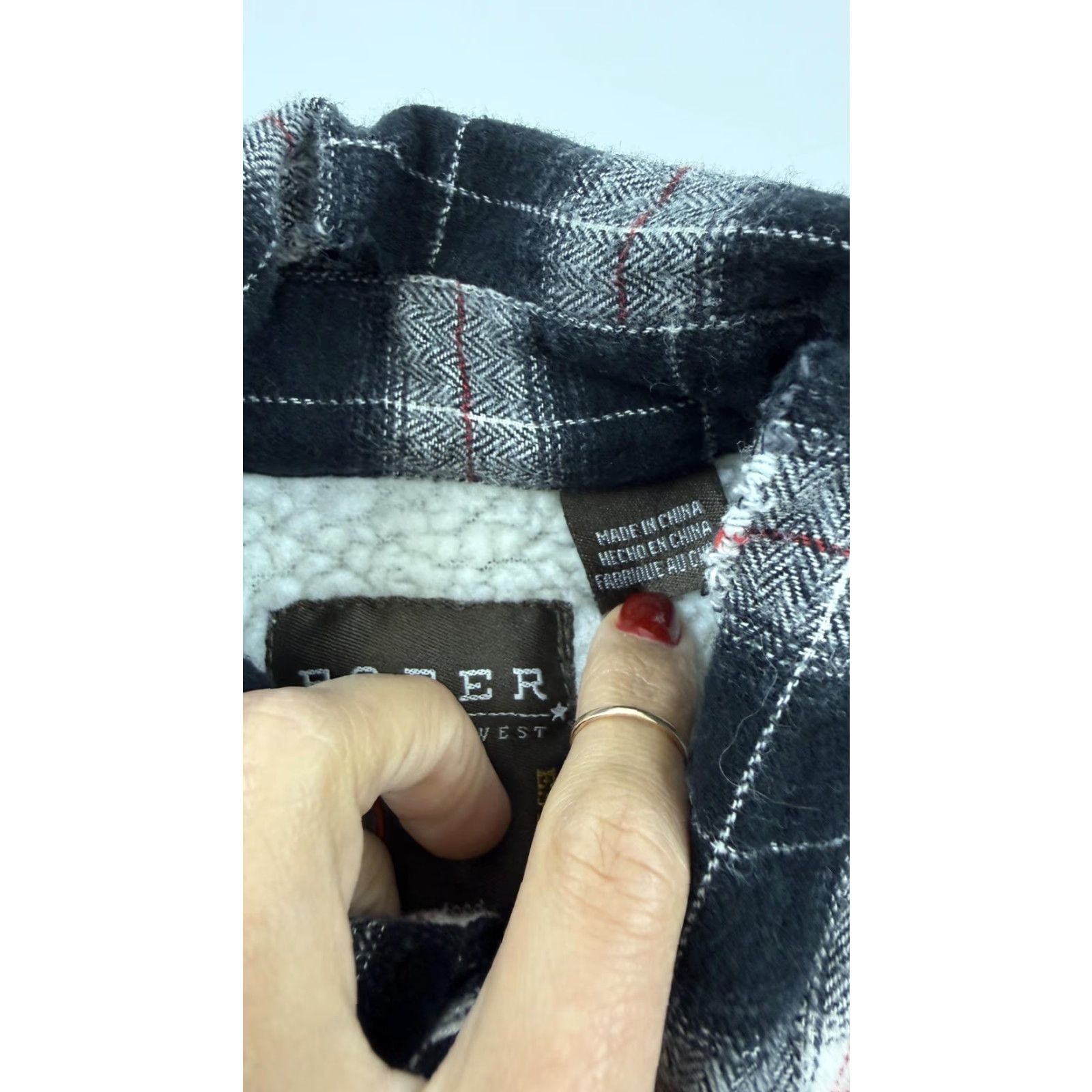 Roper Roper Shirt Jacket Mens M Black Plaid Flannel Sherpa Lined Snap Western Quilted Shirt Jacket Size US M / EU 48-50 / 2 - 5 Thumbnail