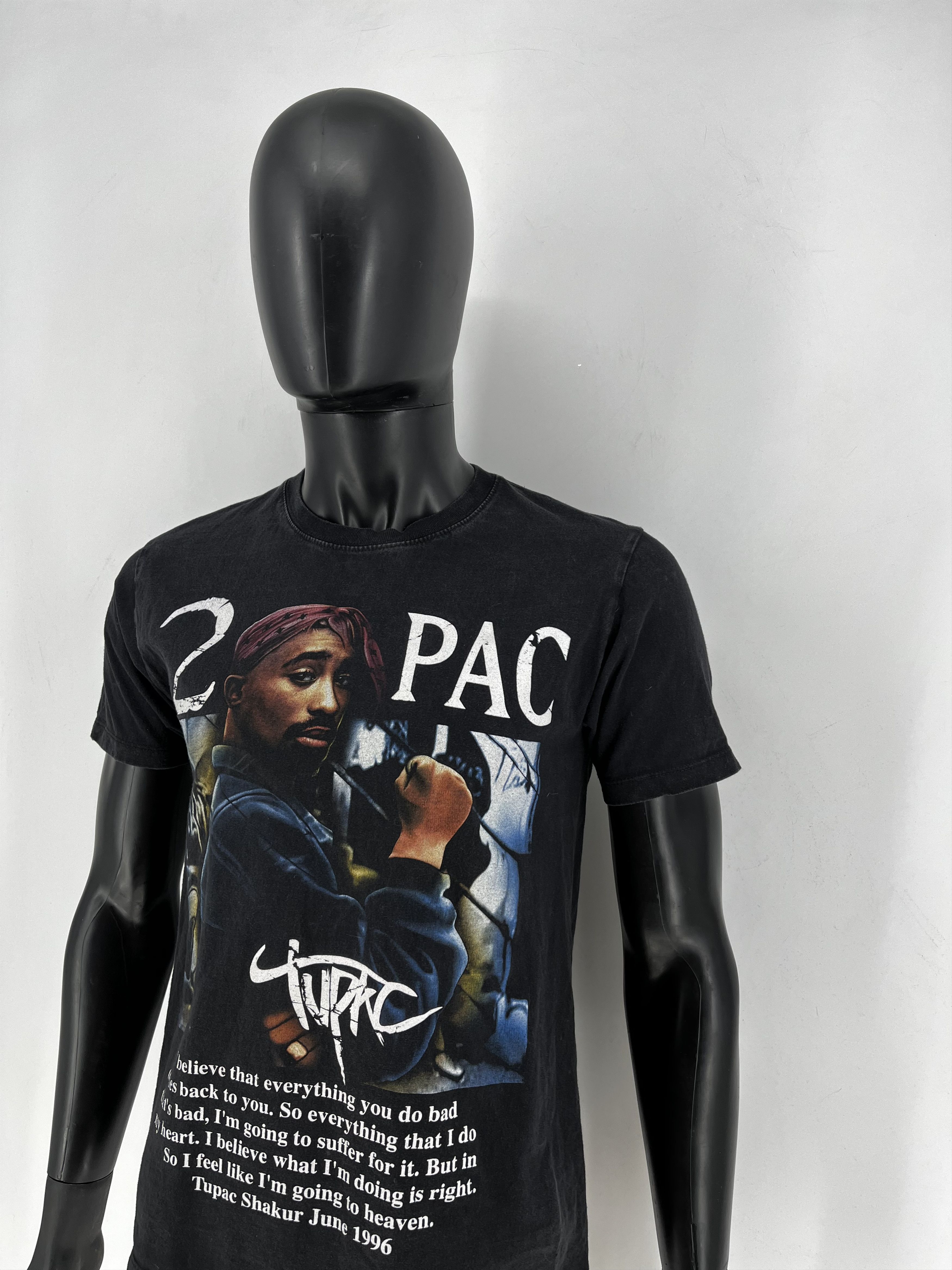 Band Tees Vintage 2Pac Tupac Shakur 1996 Men’s Black Double Sided Sz M Size US M / EU 48-50 / 2 - 5 Thumbnail