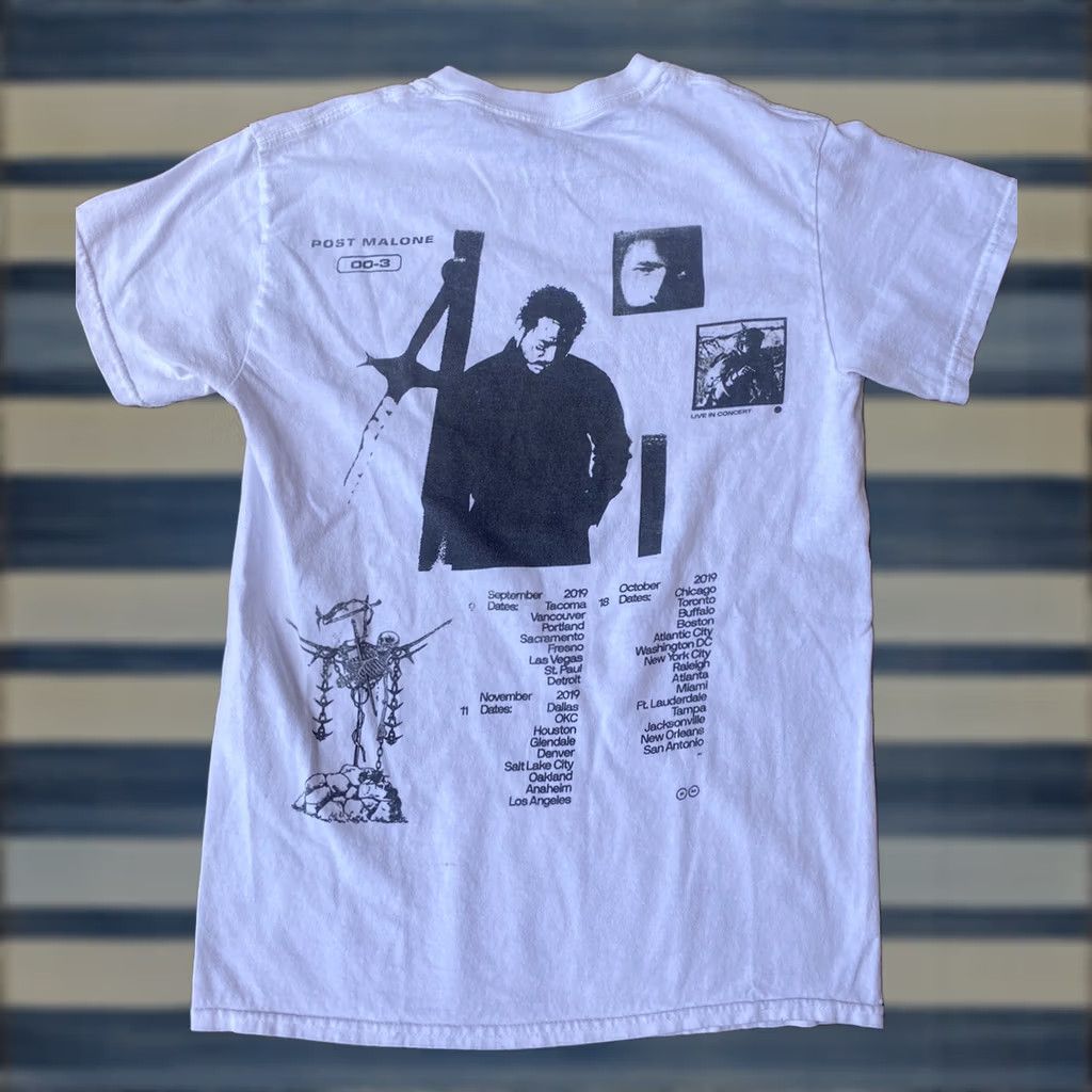 Vintage Post Malone Hollywood's Bleeding 00-3 2019 North American Tour T-Shirt Small Shirt Men White Logo Graphic Print Vintage No Size US S / EU 44-46 / 1 - 1 Thumbnail