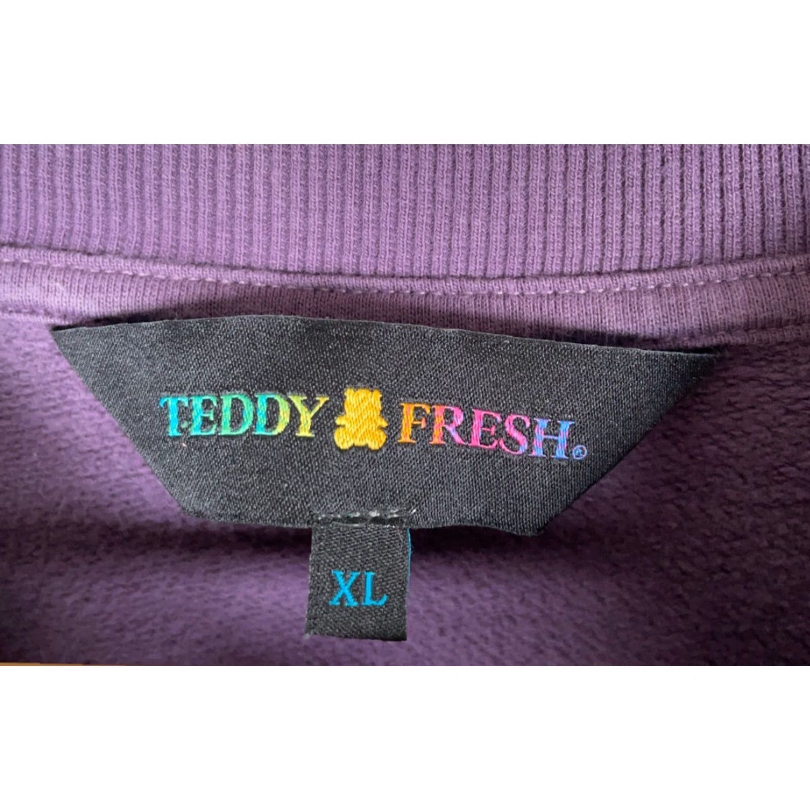 Teddy Fresh VINTAGE Teddy Fresh Sweatshirt Men XL Purple Crewneck Bear Embroidery Boxy Fit Size US XL / EU 56 / 4 - 3 Thumbnail