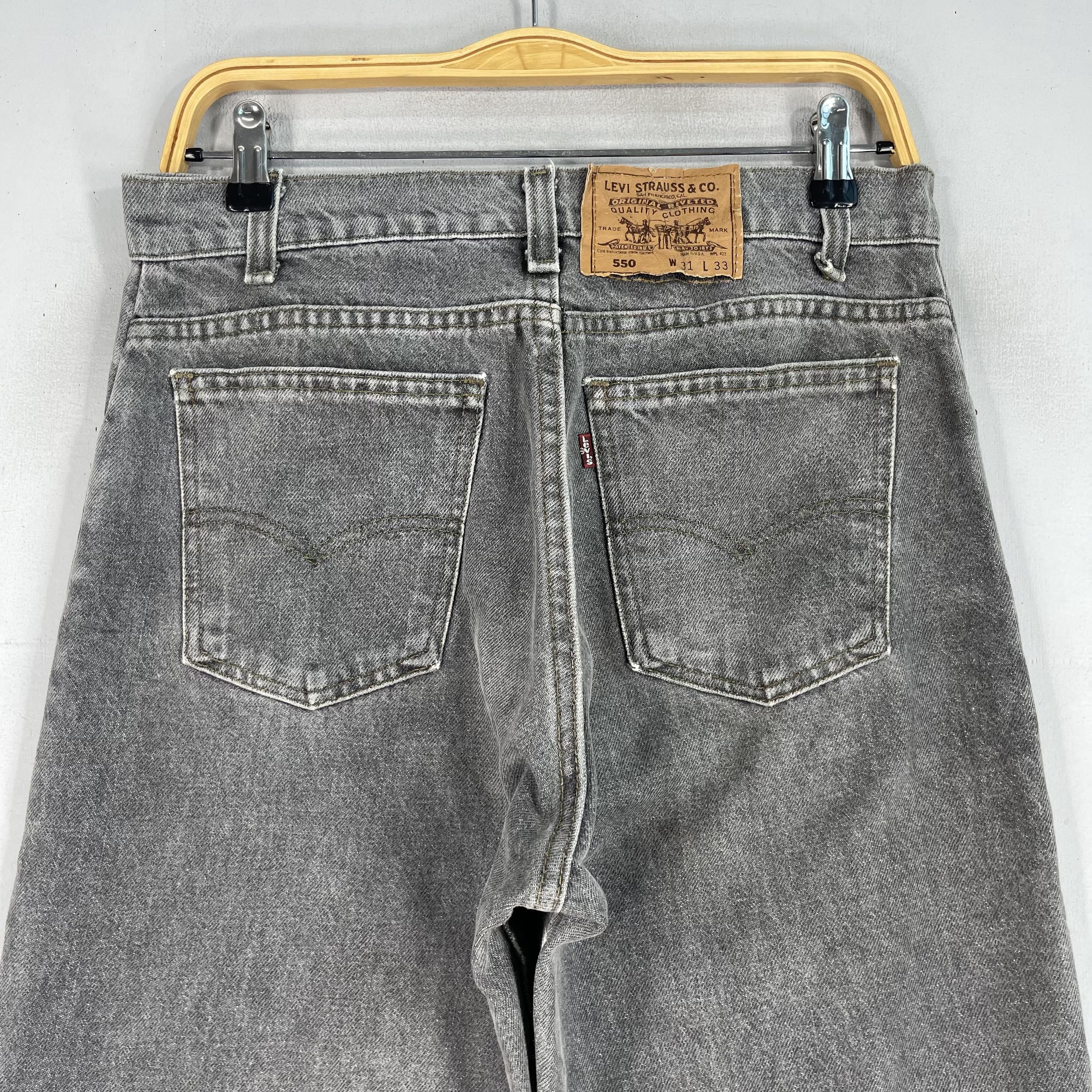 Levi's × Vintage Size 30 Vintage Levis 550 Distressed Gray Washed Jeans Size US 30 / EU 46 - 7 Thumbnail