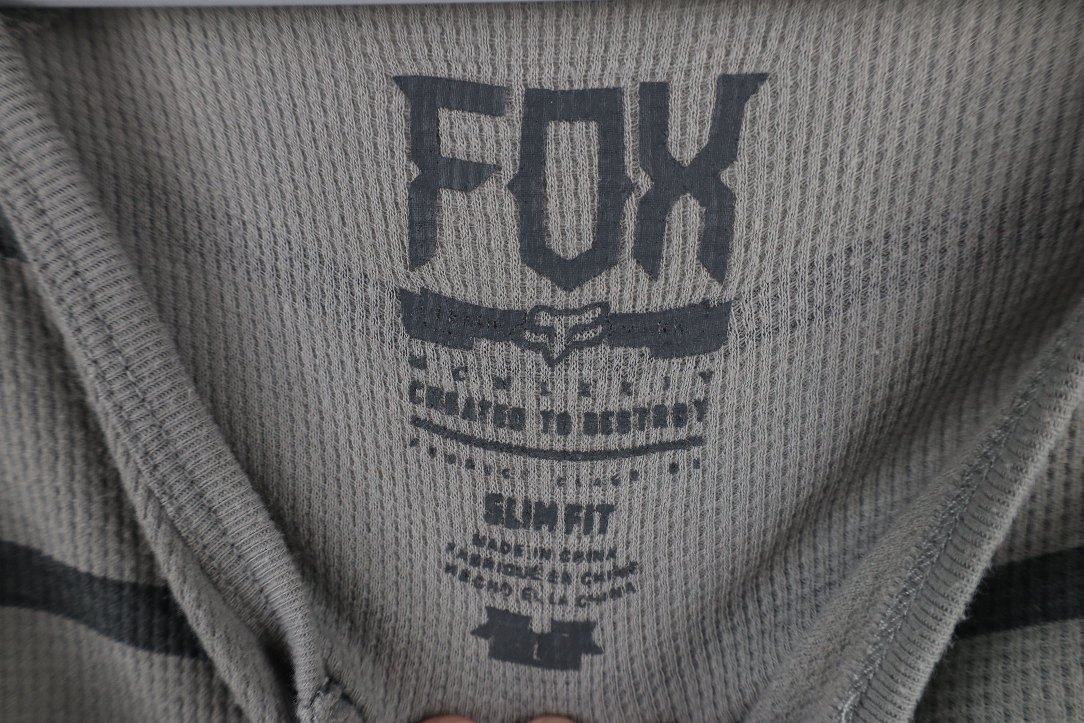 Fox Racing × Vintage Vintage Fox Racing Logo Thermal Waffle Knit Henley T-Shirt Size US L / EU 52-54 / 3 - 9 Thumbnail