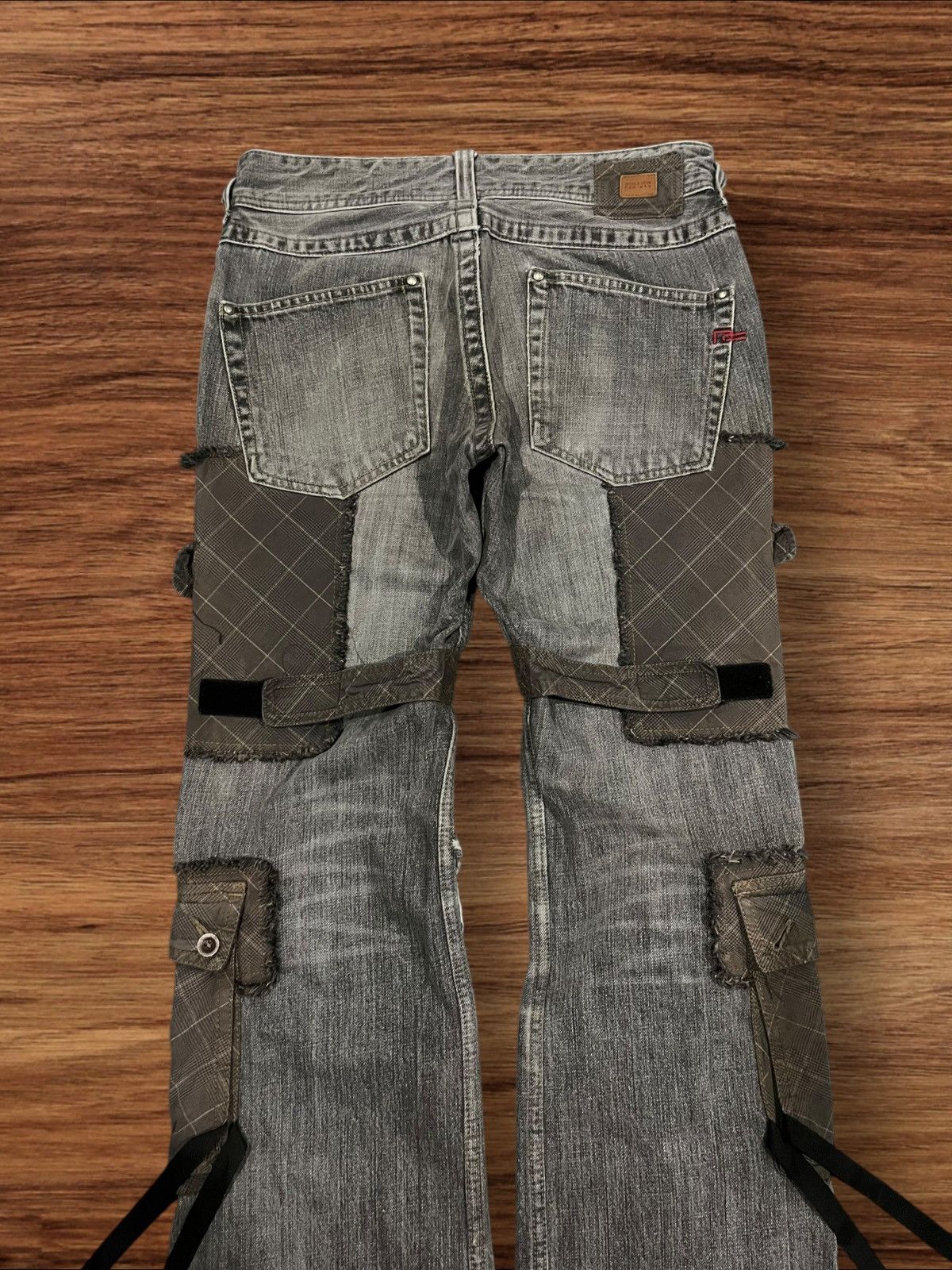 If Six Was Nine Nicole Club For Men Hyper Full Metal Punk Ripped Cargo Jeans Size US 30 / EU 46 - 7 Thumbnail