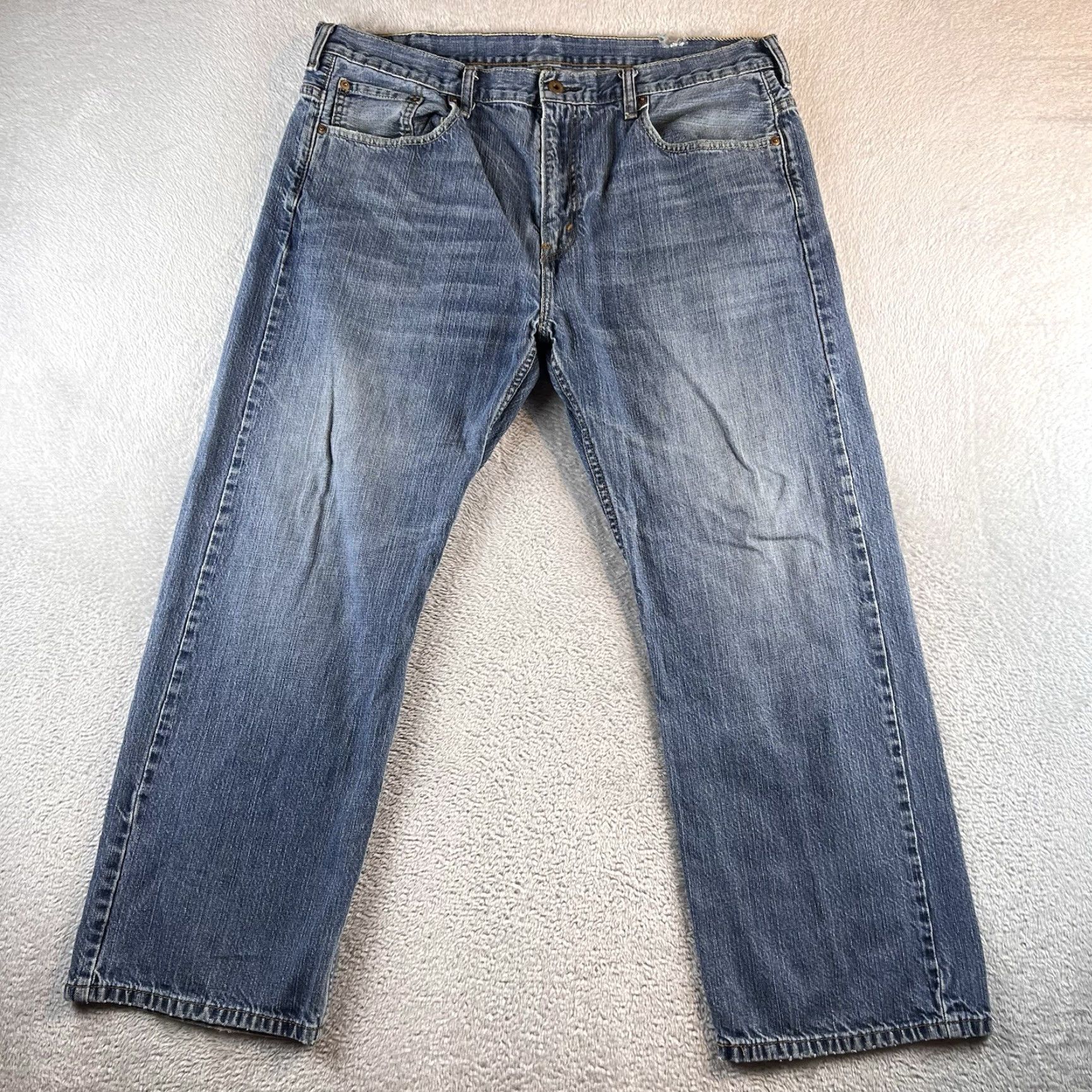 Levi's Levi's 569 Jeans Mens 38x30 Blue Denim Relaxed Straight Work Casual Belt Loops 5-Pocket Typography: Levi's 569 500 Series USA Classic Size US 38 / EU 54 - 2 Thumbnail