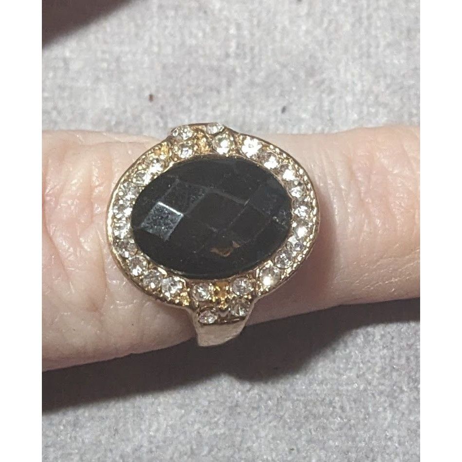 Other Bold Glam Gold And Black Faceted Gemmed Ring Size 6 Size ONE SIZE - 4 Thumbnail